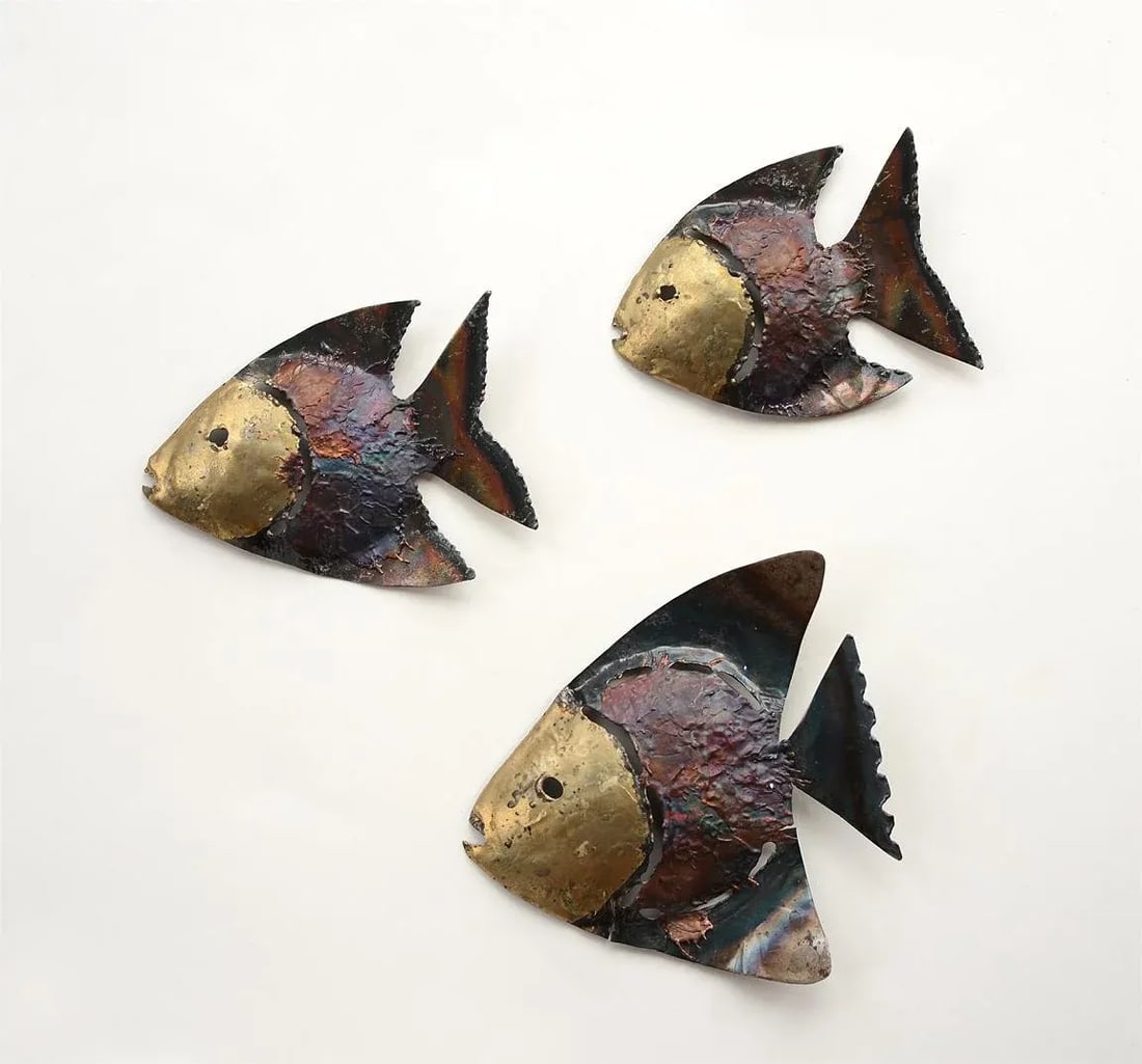 Mid-Century Metal Fish Wall Sculptures - Set of 3 - 2