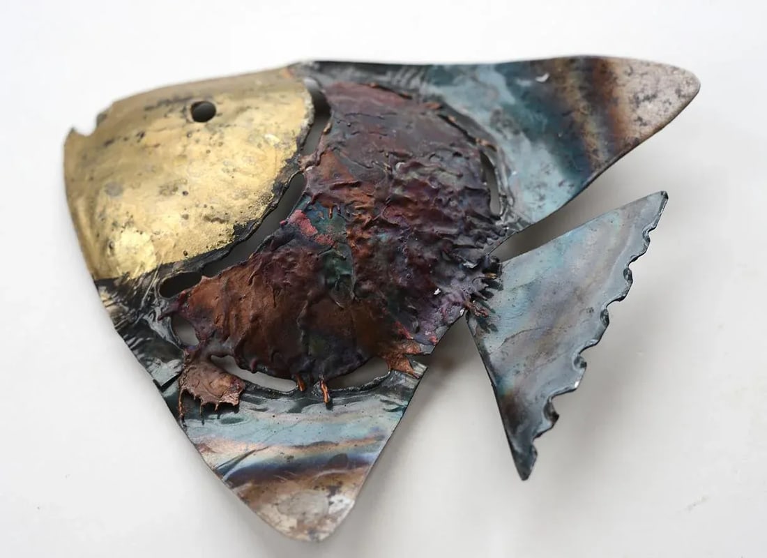 Mid-Century Metal Fish Wall Sculptures - Set of 3 - 3