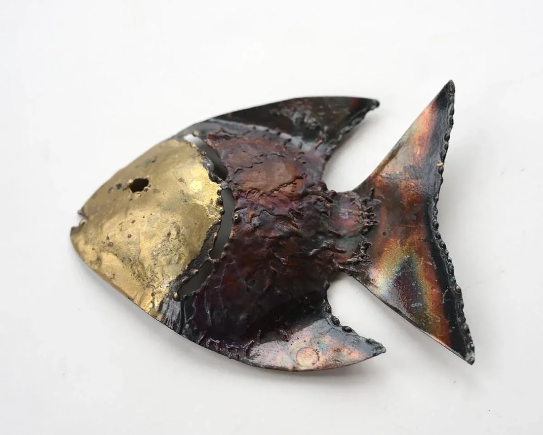 Mid-Century Metal Fish Wall Sculptures - Set of 3 - 4