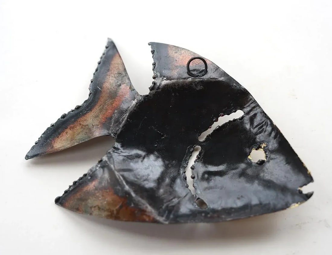 Mid-Century Metal Fish Wall Sculptures - Set of 3 - 8