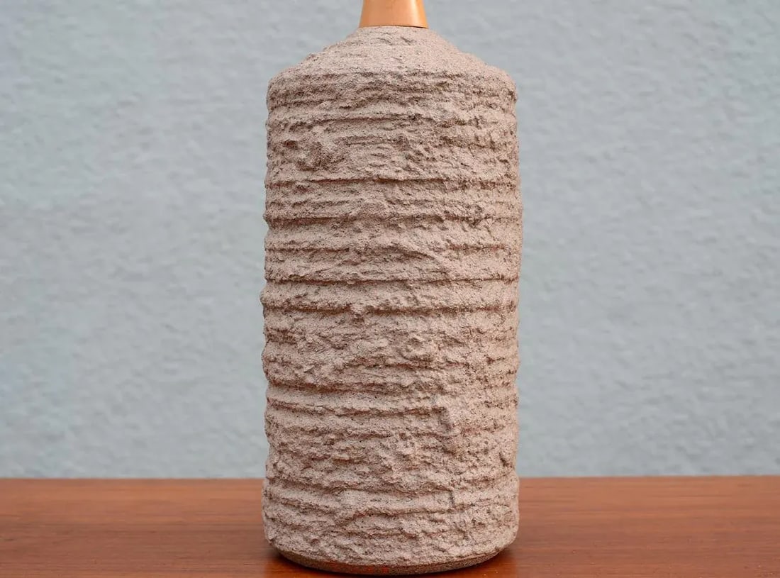 Vintage Danish Modern Textured Ceramic Table Lamp - 5