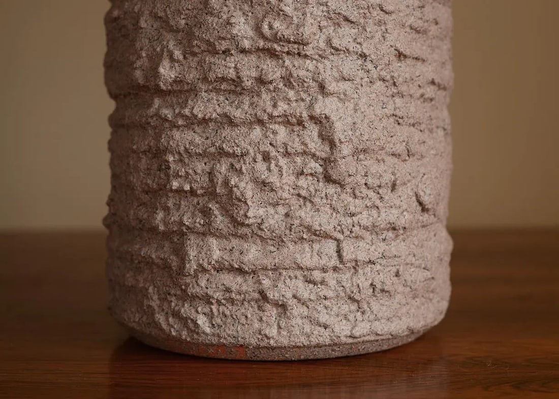 Vintage Danish Modern Textured Ceramic Table Lamp - 6