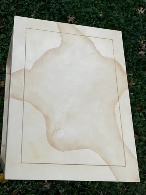 1970s Asian Ming Henredon Faux Goat Skin Side Table - 11