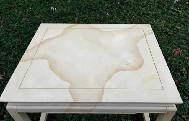 1970s Asian Ming Henredon Faux Goat Skin Side Table - 7