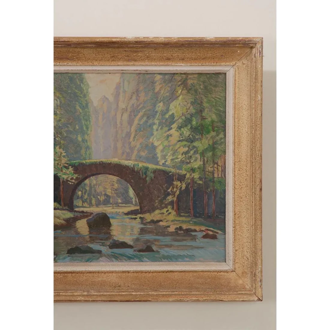 French Vintage Framed Landscape Painting - 3