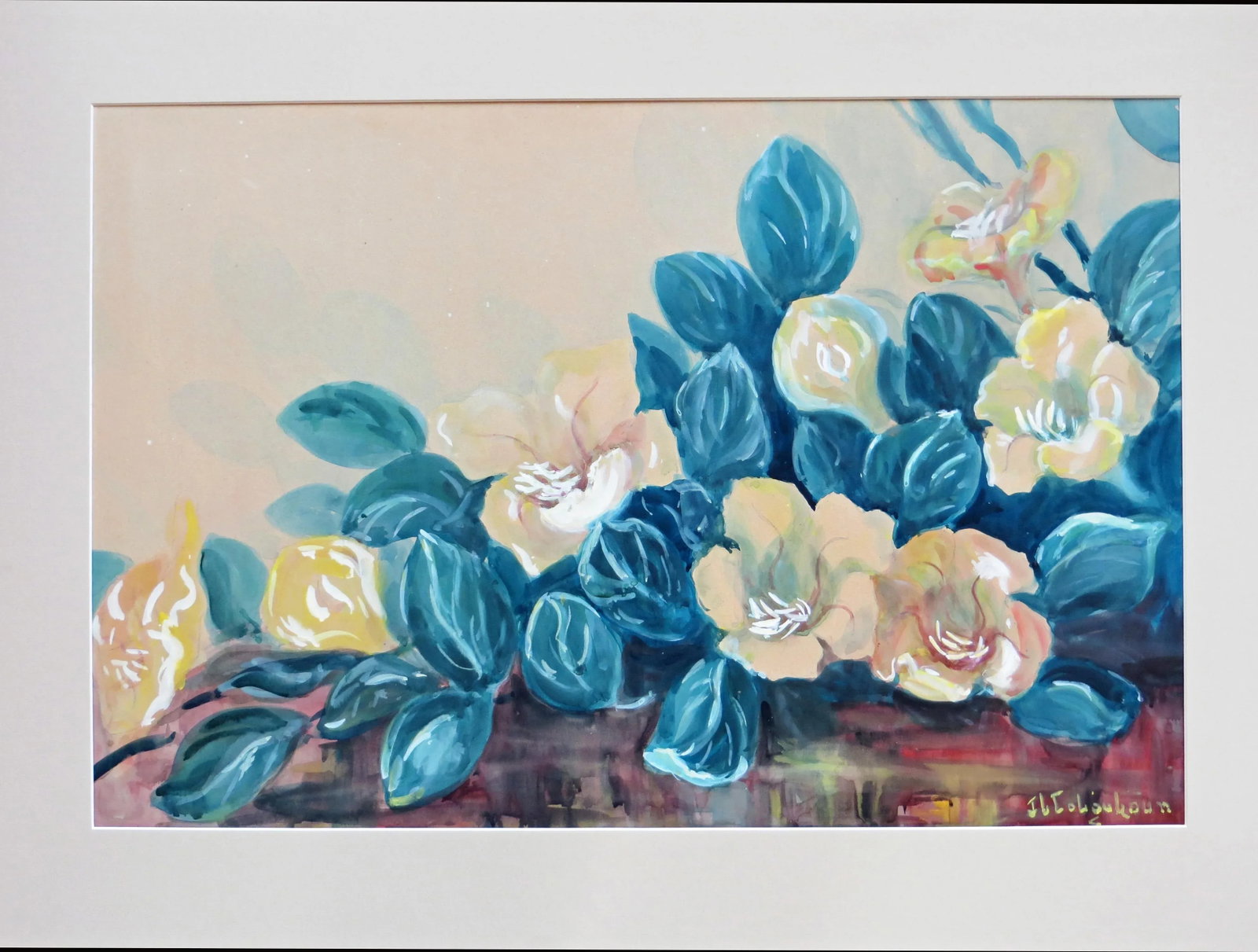 Vintage Hawaiian Flower Painting by J Llaine Colquhoun - 2