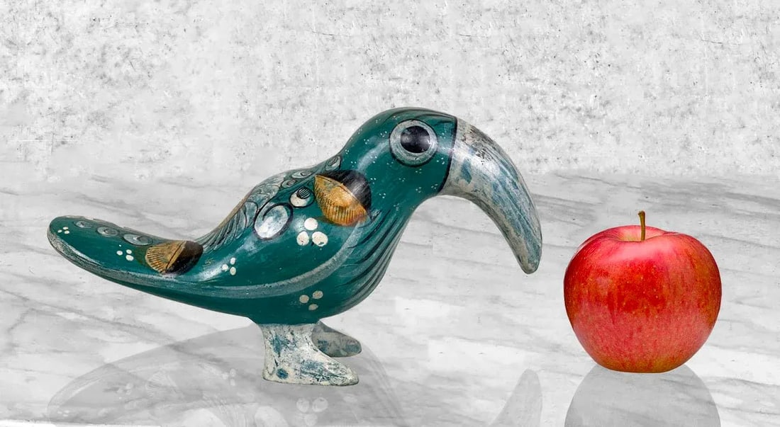 Vintage Southwestern Mexican Pottery Toucan Bird Sculpture - 2