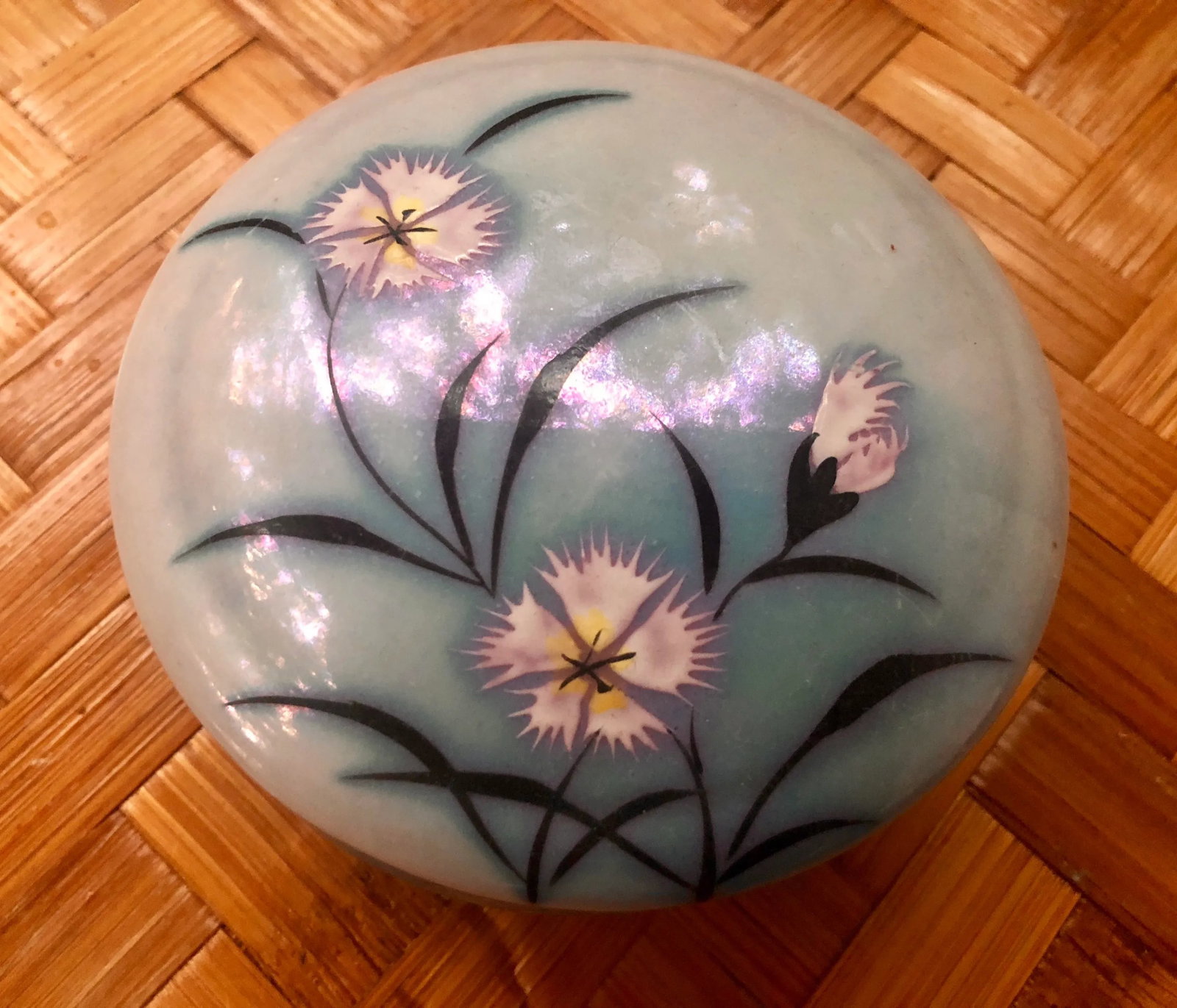 Vintage Art Deco Japanese Floral Lusterware Box - 2