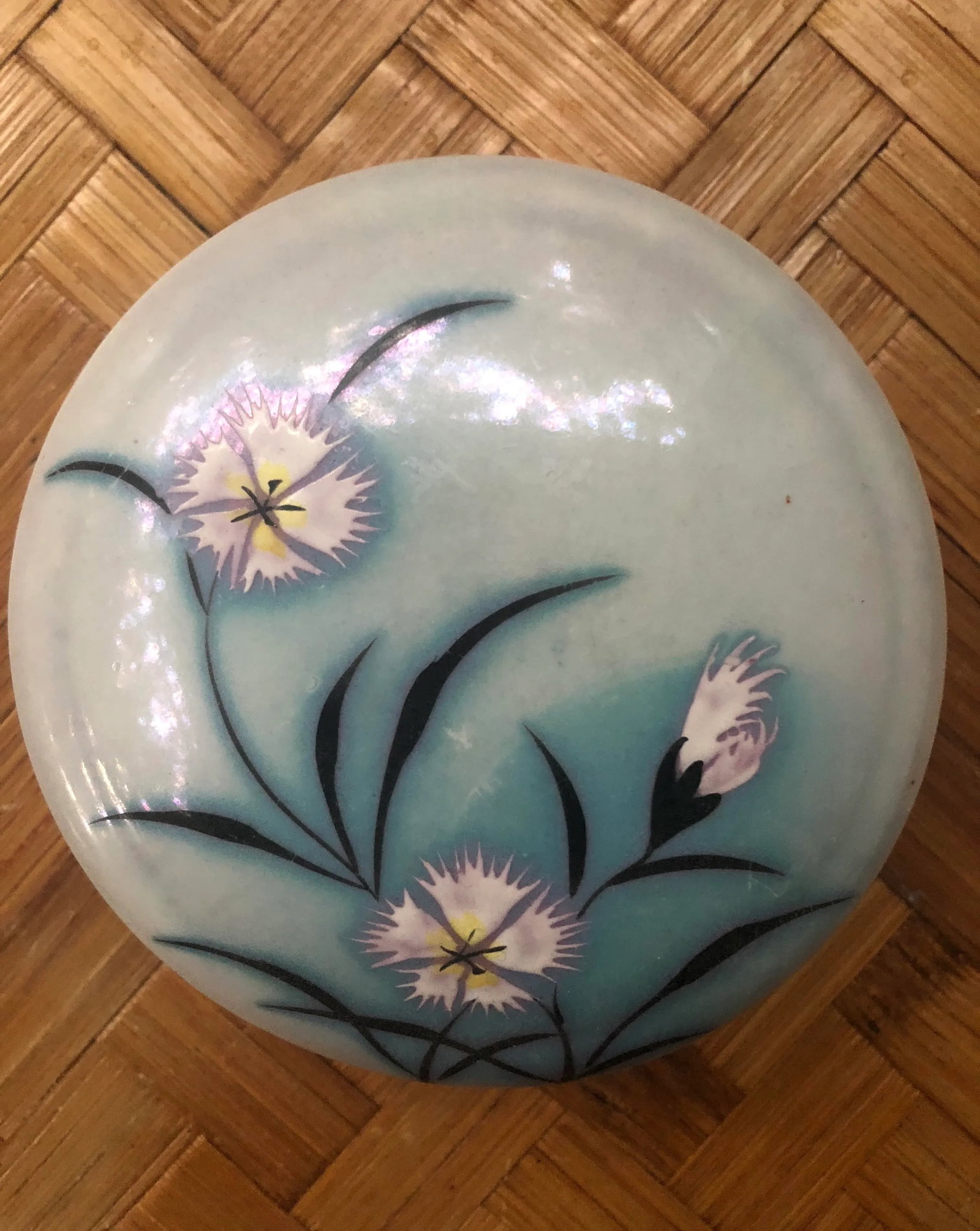 Vintage Art Deco Japanese Floral Lusterware Box - 3