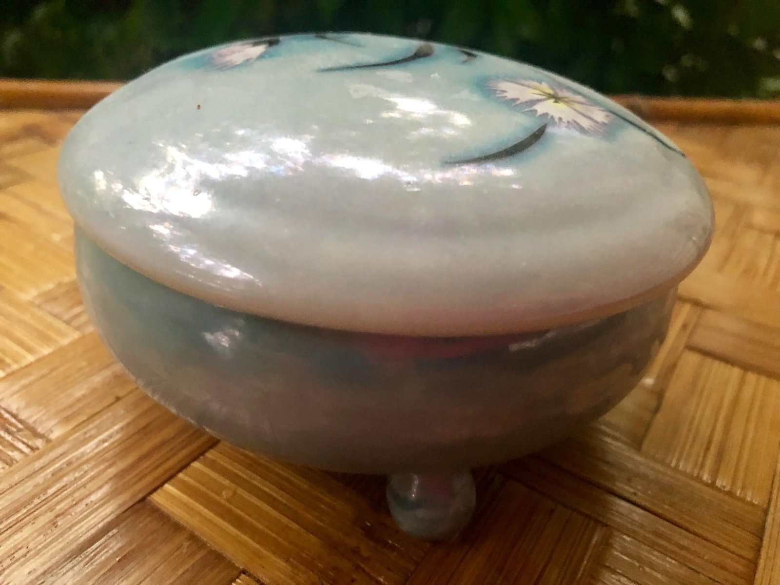 Vintage Art Deco Japanese Floral Lusterware Box - 8