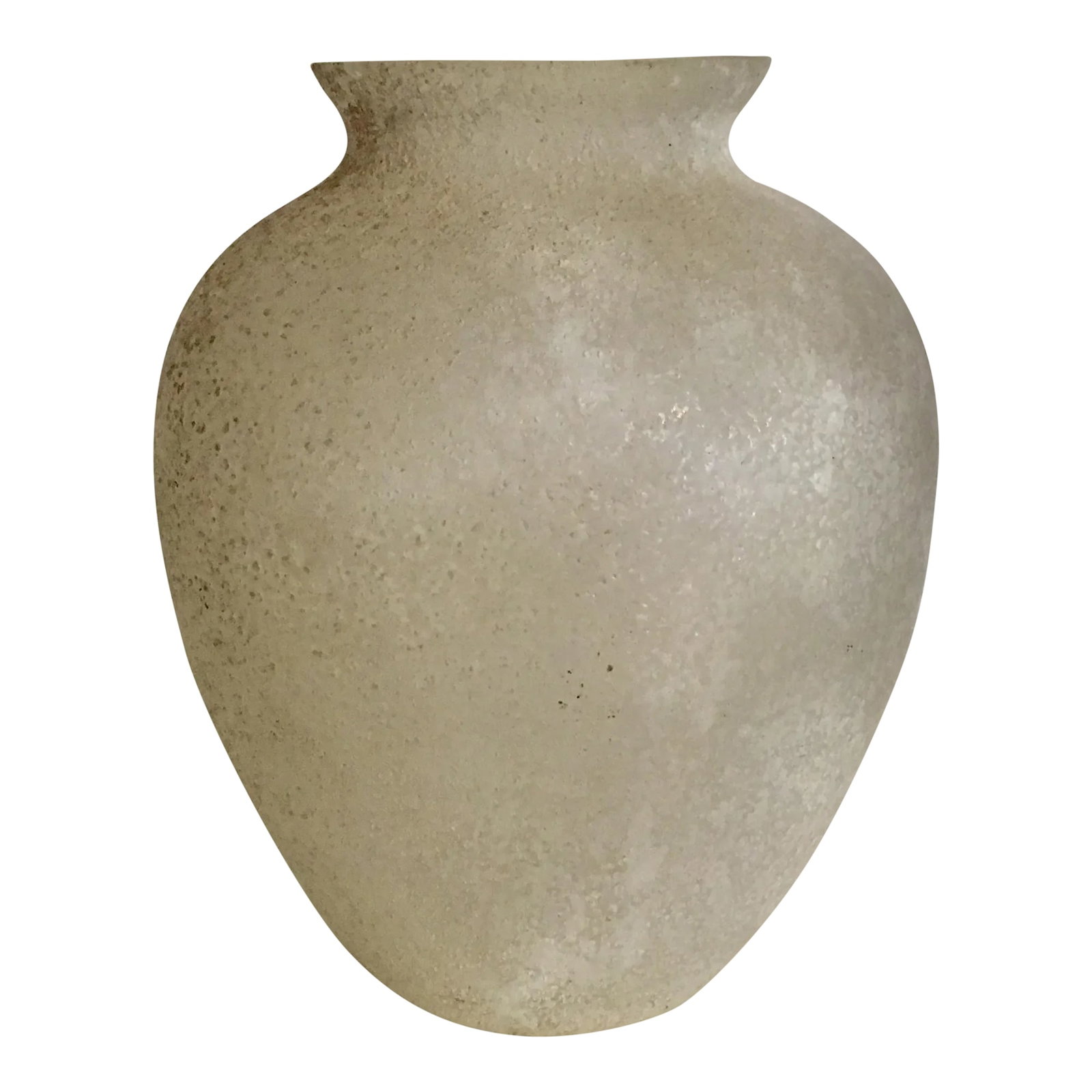 Coroso Murano Art Glass Vase Iridescent 1950s Mid-Century Modern: Coroso Murano art glass vase attributed to Cenedese. Roman Classical form, textured milky white iridescent glass, made in Italy 1950s. Condition: Alterations: Original Condition Unaltered Imperfection