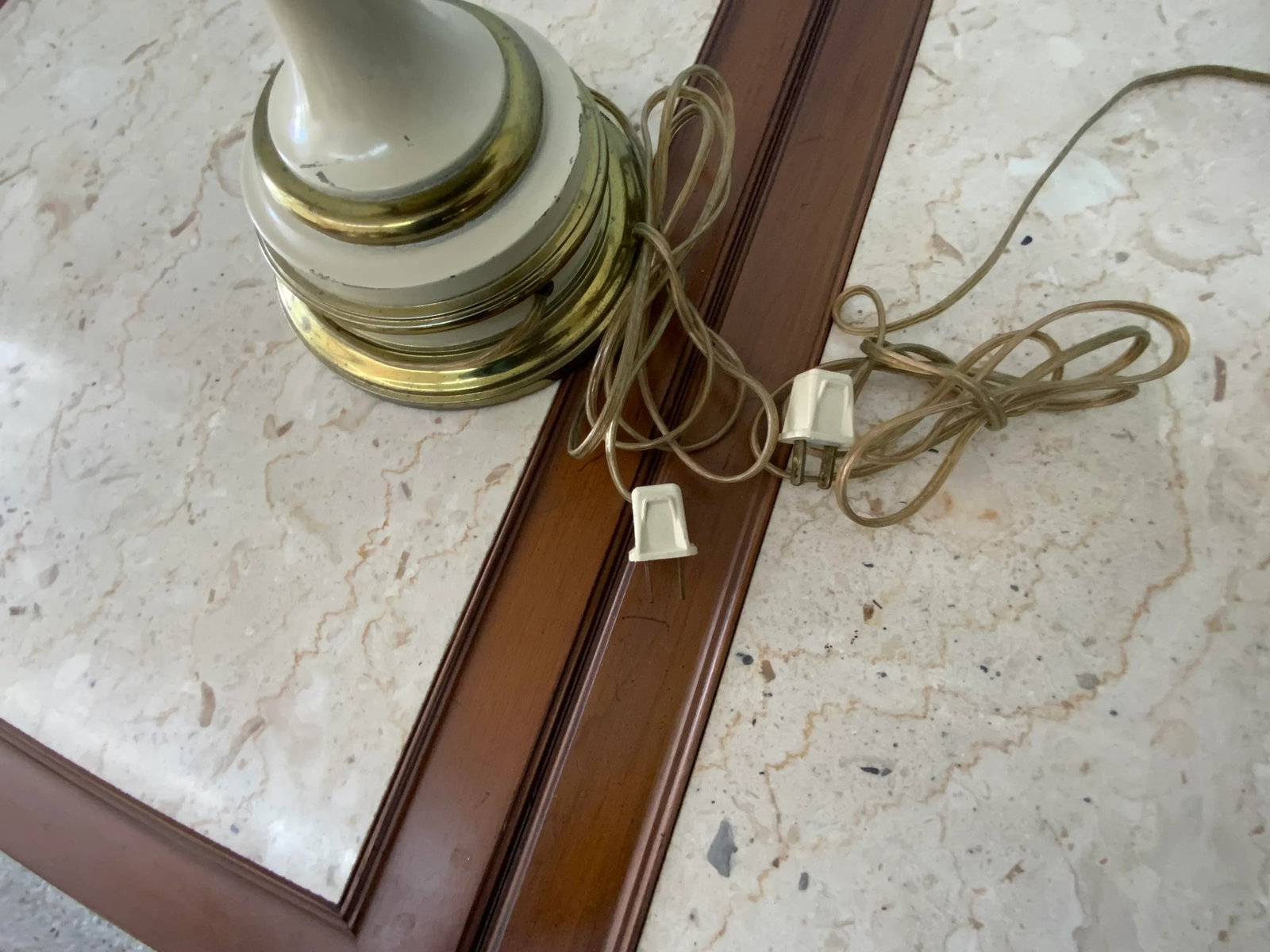 1960s Stiffel Style Brass and Enamel Torchiere Table Lamps - a Pair - 8