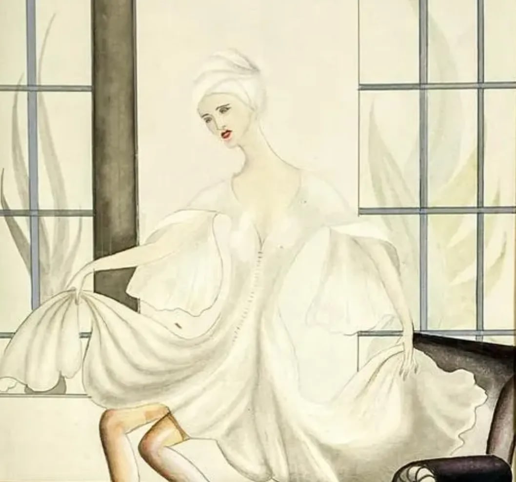 1930s Socialite Cat and Mouse Painting by Hodikin - 2