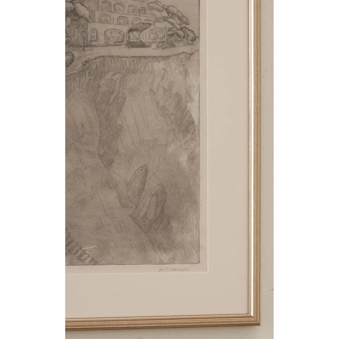 Early 20th Century Framed Pen & Pencil Drawing by M.T. Brown - 5