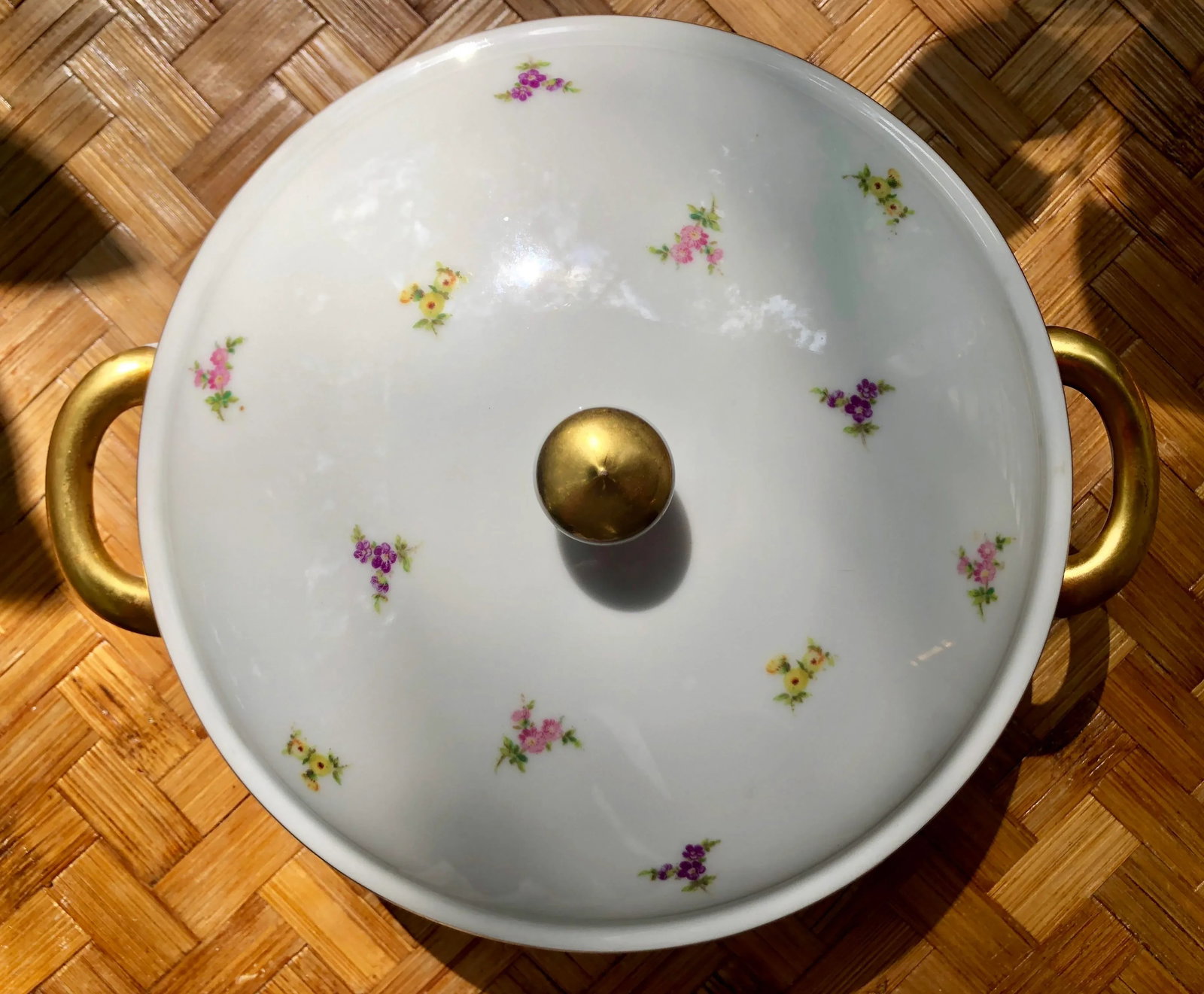 Haviland "Rose Chintz" Gilt Floral Porcelain Vegetable Tureen - 11