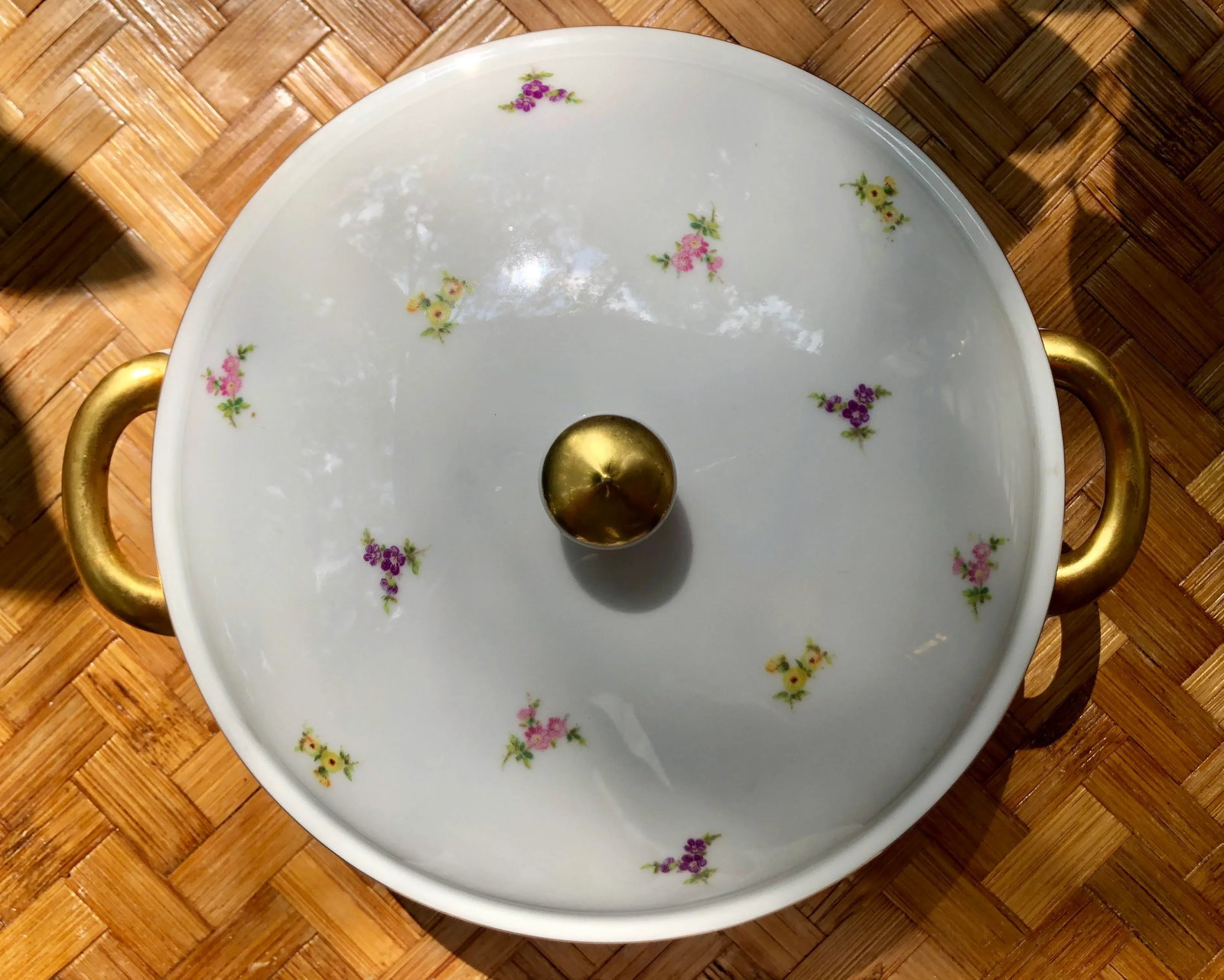 Haviland "Rose Chintz" Gilt Floral Porcelain Vegetable Tureen - 2