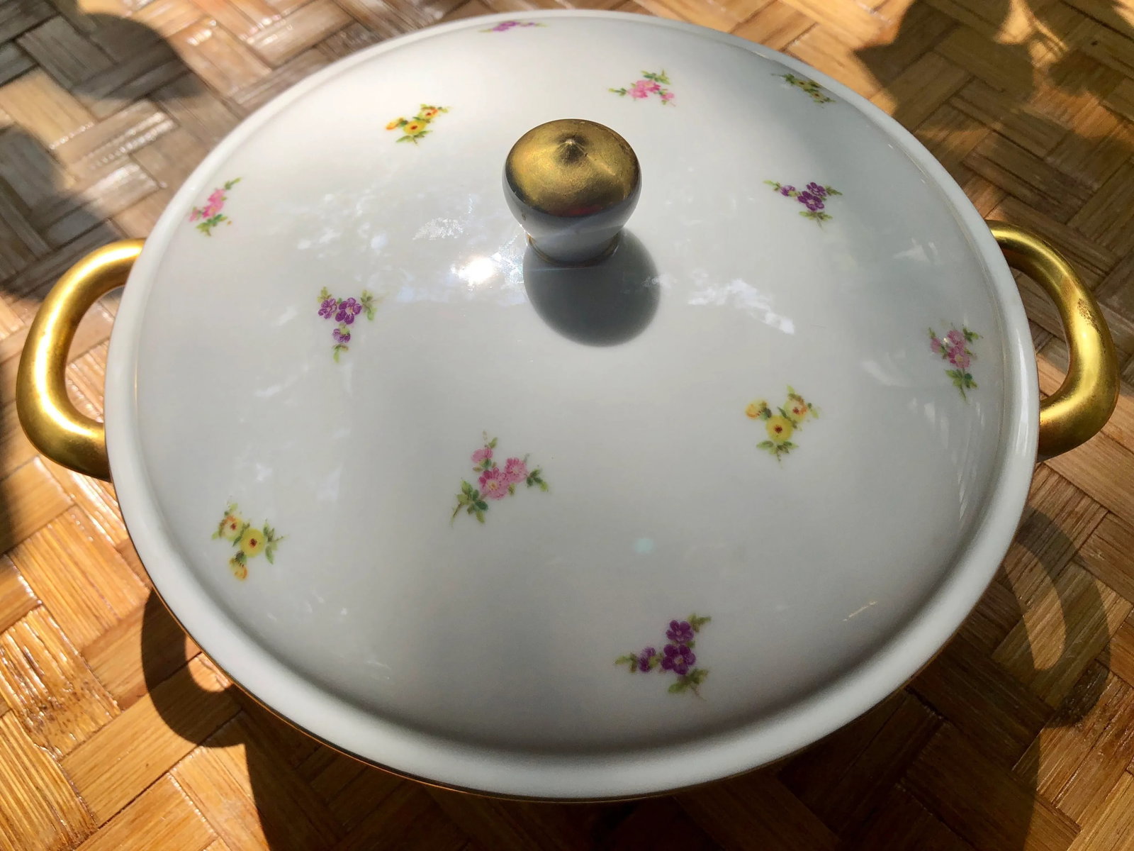 Haviland "Rose Chintz" Gilt Floral Porcelain Vegetable Tureen - 3