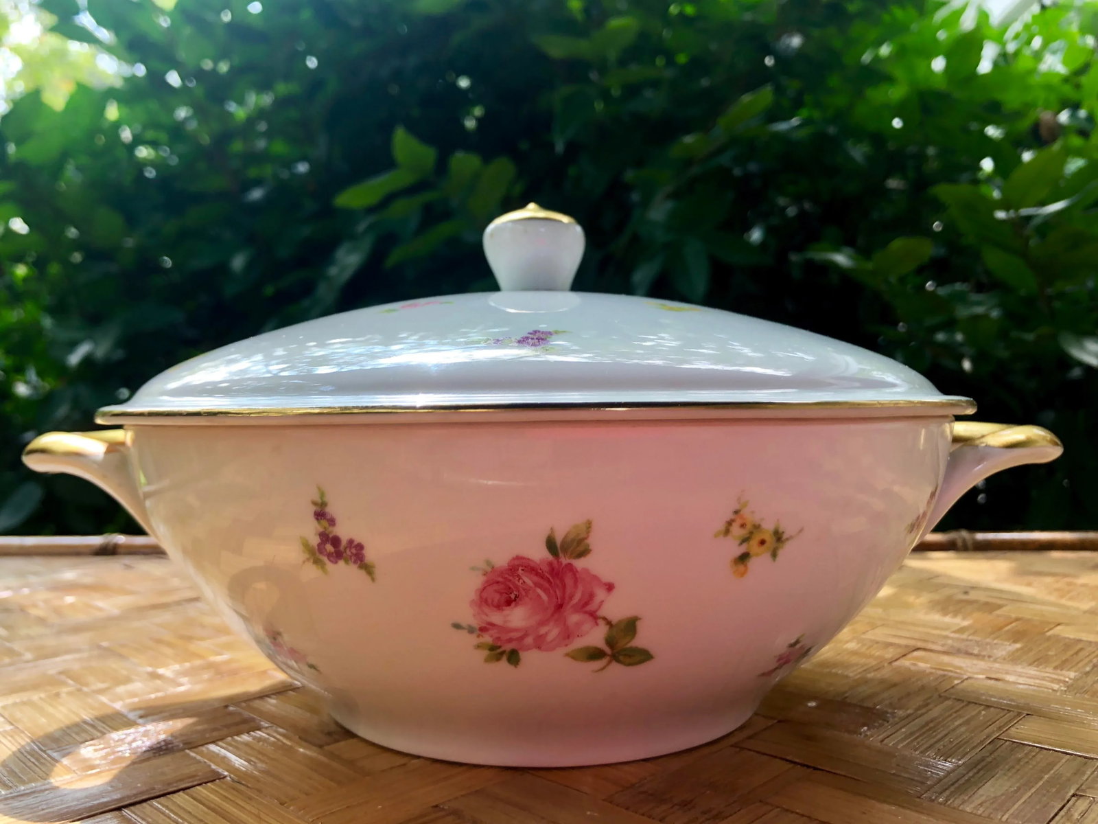 Haviland "Rose Chintz" Gilt Floral Porcelain Vegetable Tureen - 9
