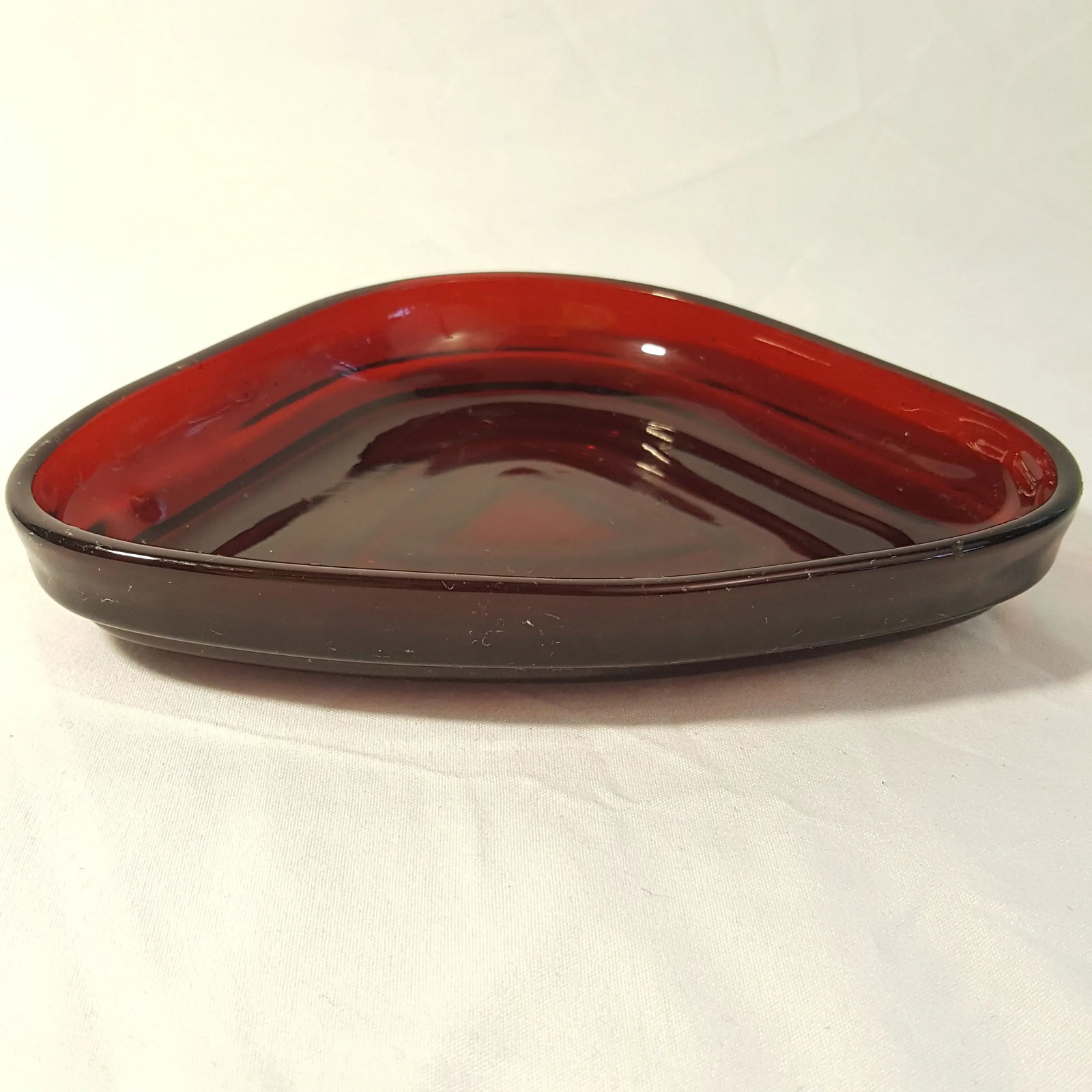 Anchor Hocking Glass Royal Ruby Relish Dish - 3