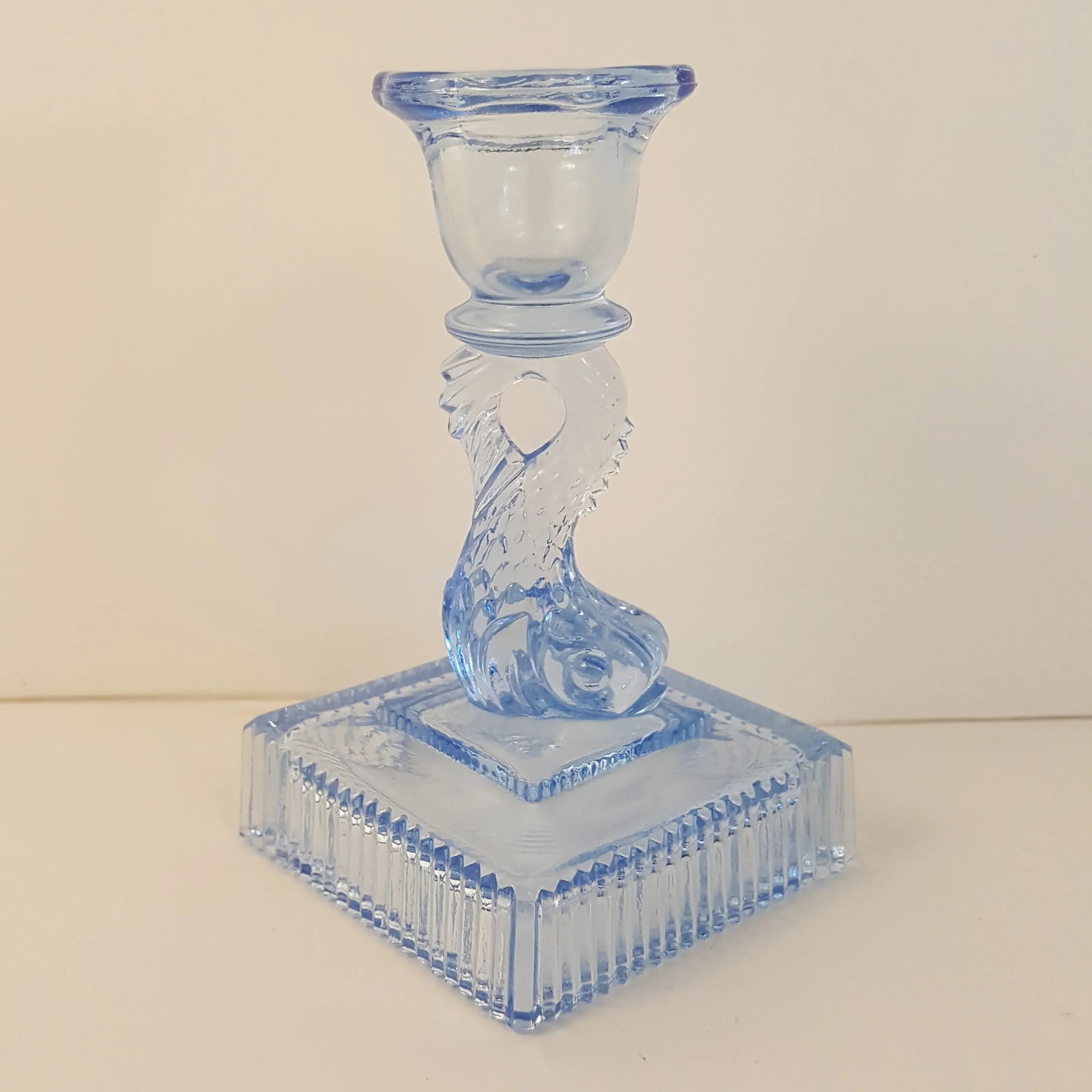 1930s Imperial Dolphin Glass Candle Holder - 7