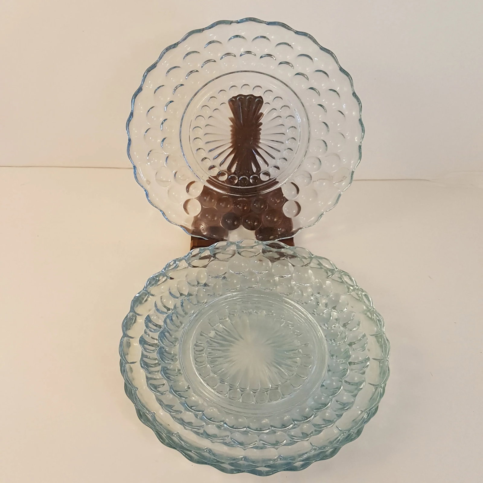 Anchor Hocking Blue Bubble Bread and Butter Plates - Set of 3 - 2