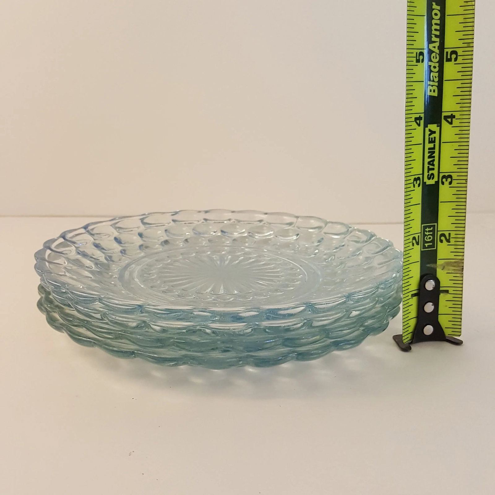 Anchor Hocking Blue Bubble Bread and Butter Plates - Set of 3 - 5