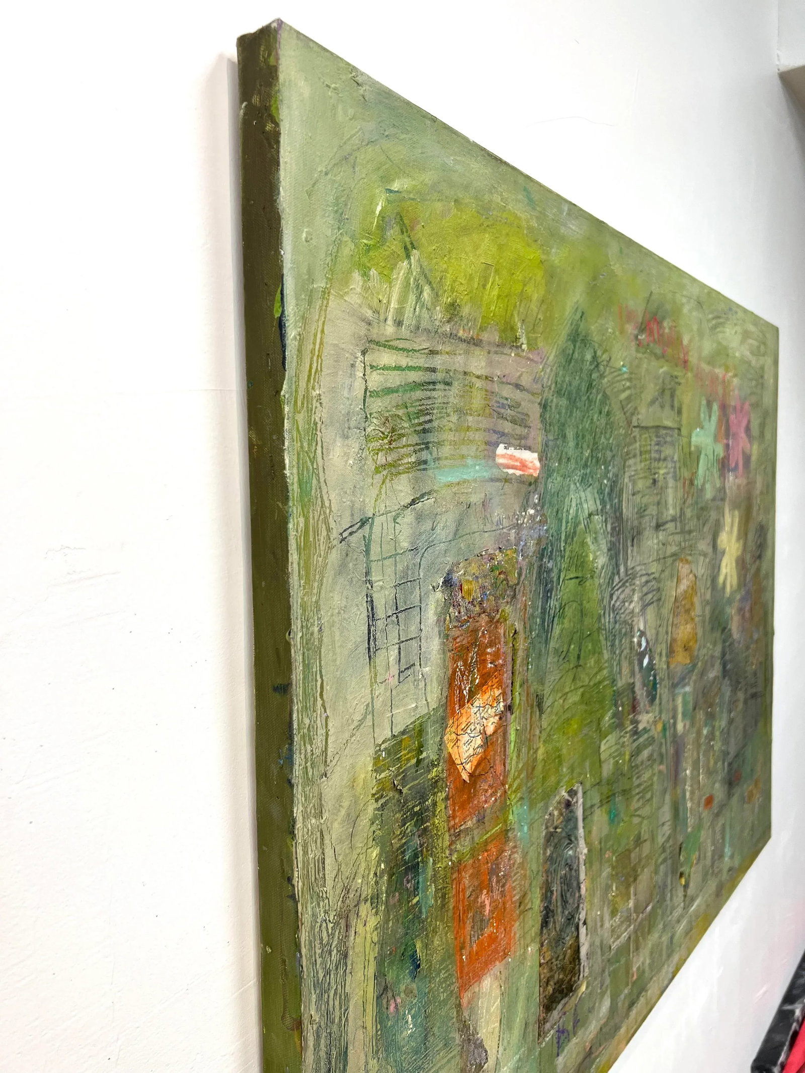 Ellen Reinkraut "Memory Marks" Large Vintage Original Abstract Landscape Mixed Media Painting on Can - 2
