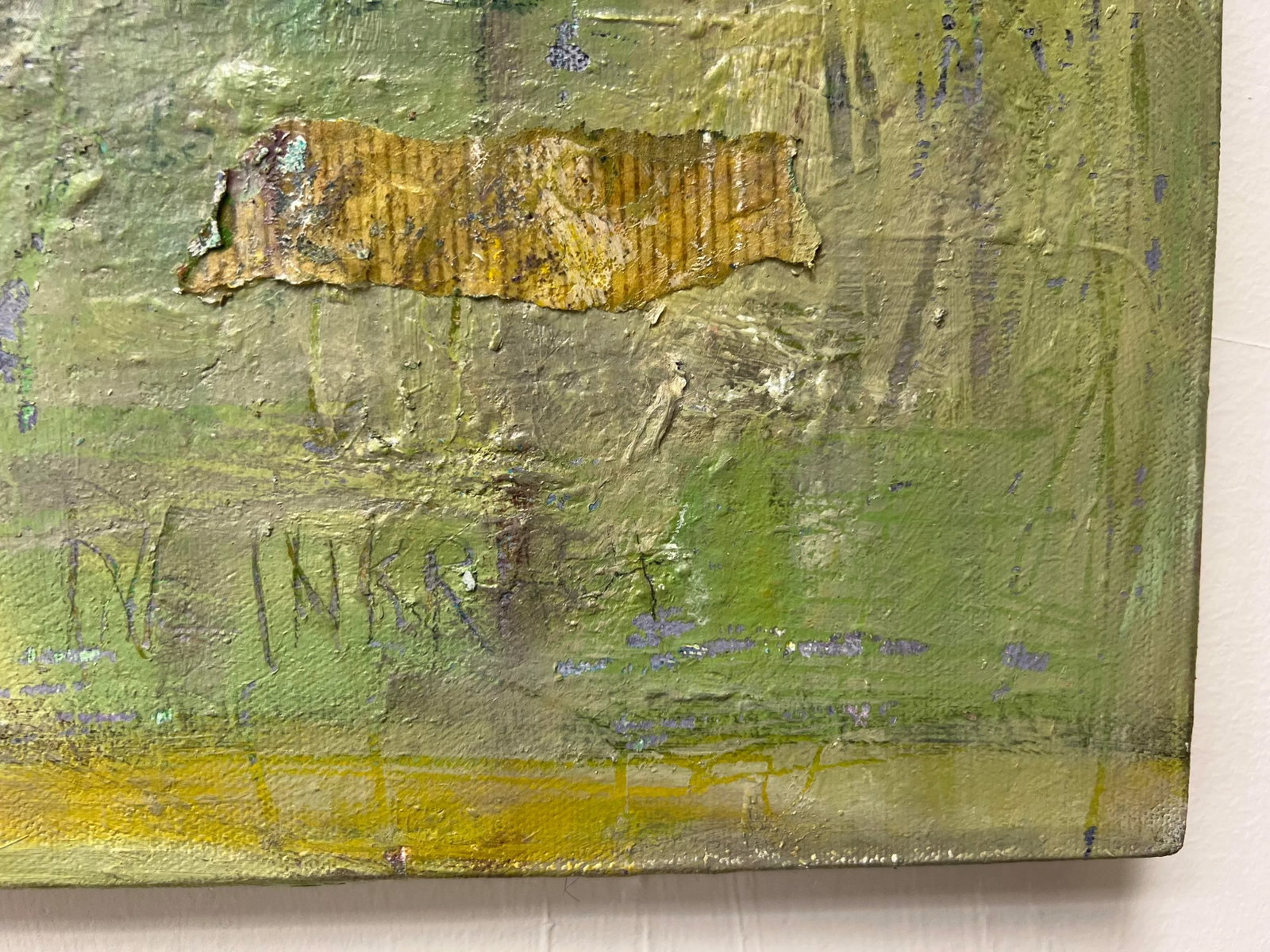 Ellen Reinkraut "Memory Marks" Large Vintage Original Abstract Landscape Mixed Media Painting on Can - 3