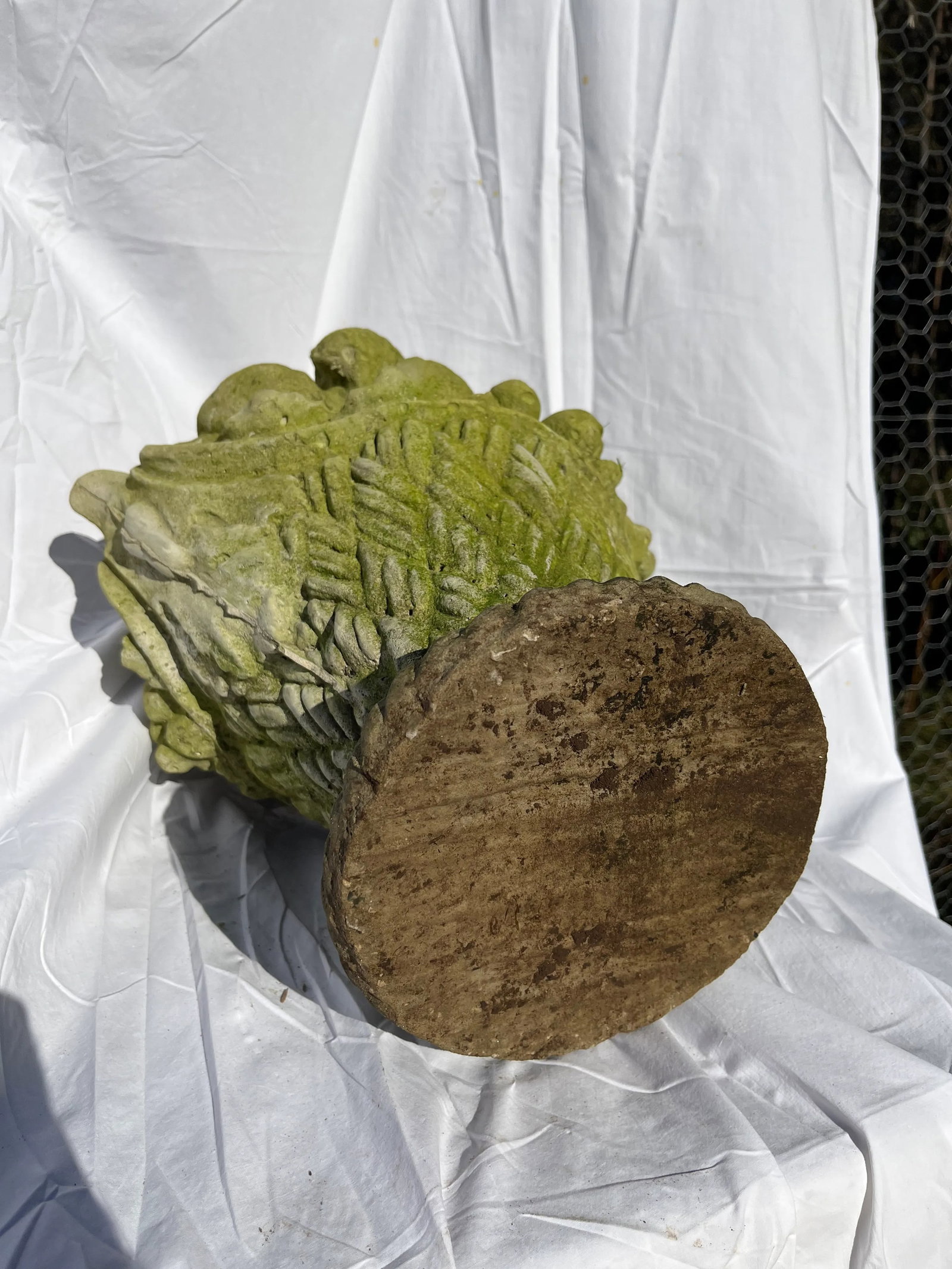 Antique Cast Stone Vegetable Basket Garden Sculpture - 6
