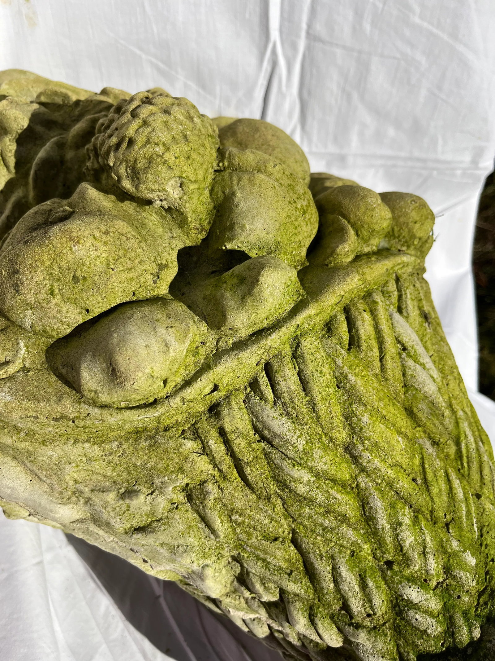 Antique Cast Stone Vegetable Basket Garden Sculpture - 7