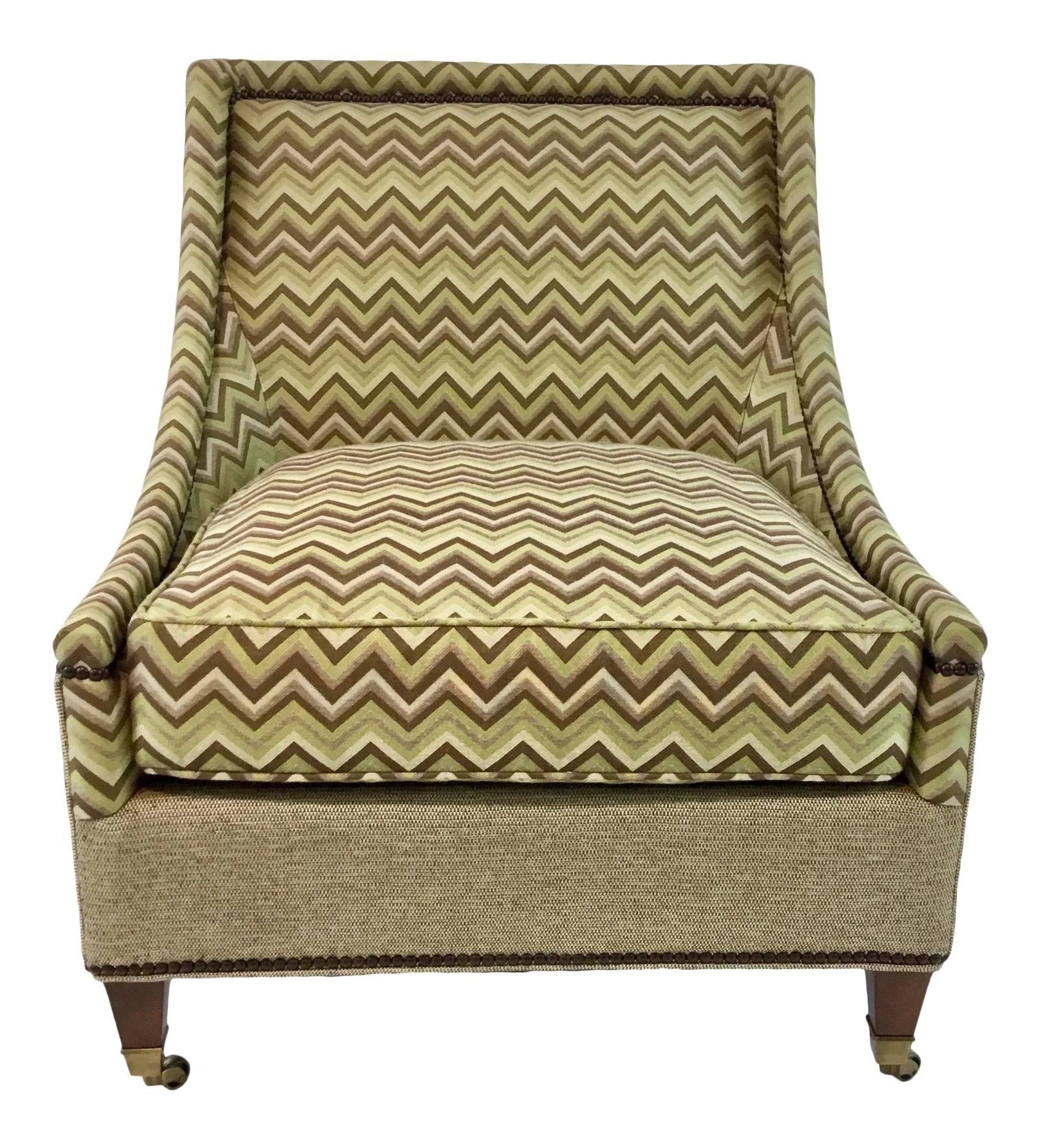 Modern Drexel Heritage Green and Brown Merris Chair (1 of 7)