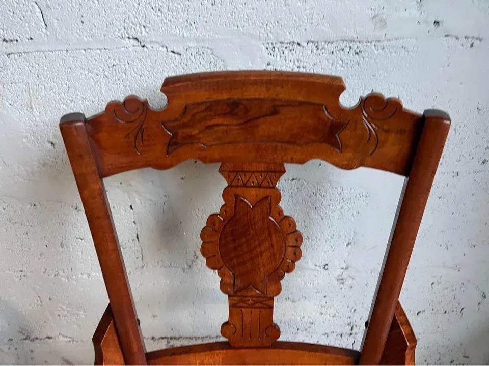 Early 20th Century Pair of Antique Eastlake Walnut Cane Seat Armchairs - 5
