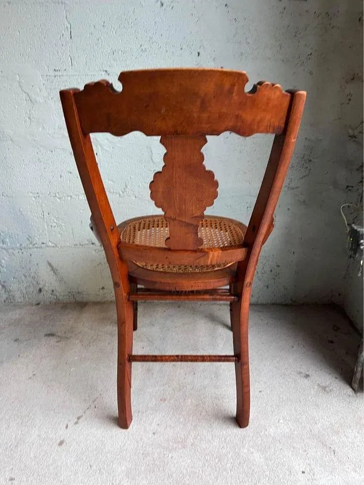 Early 20th Century Pair of Antique Eastlake Walnut Cane Seat Armchairs - 8