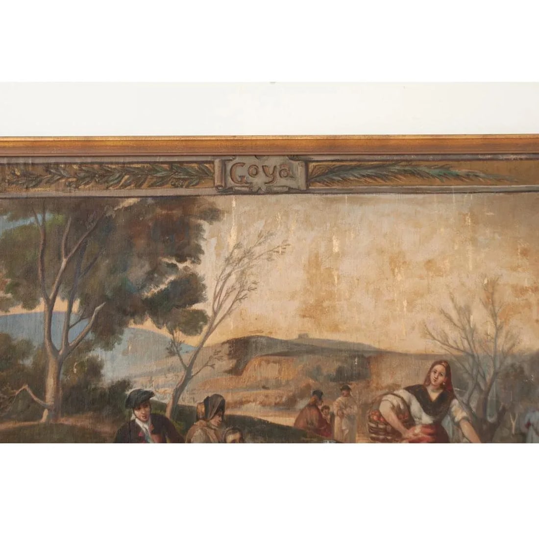 Spanish 18th Century Framed Goya Tribute Painting "La Merienda" by Minguez - 11