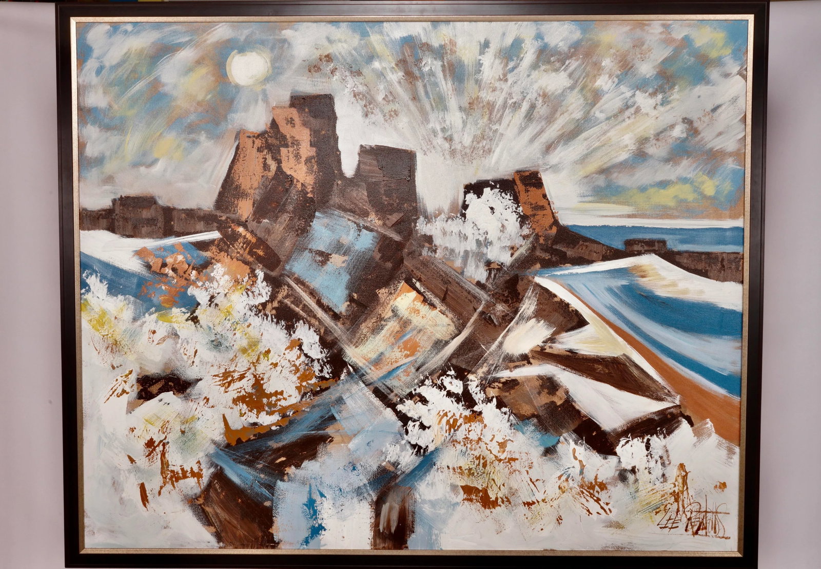 1970's Monumental Mountains Abstract Painting by Lee Reynolds - 2