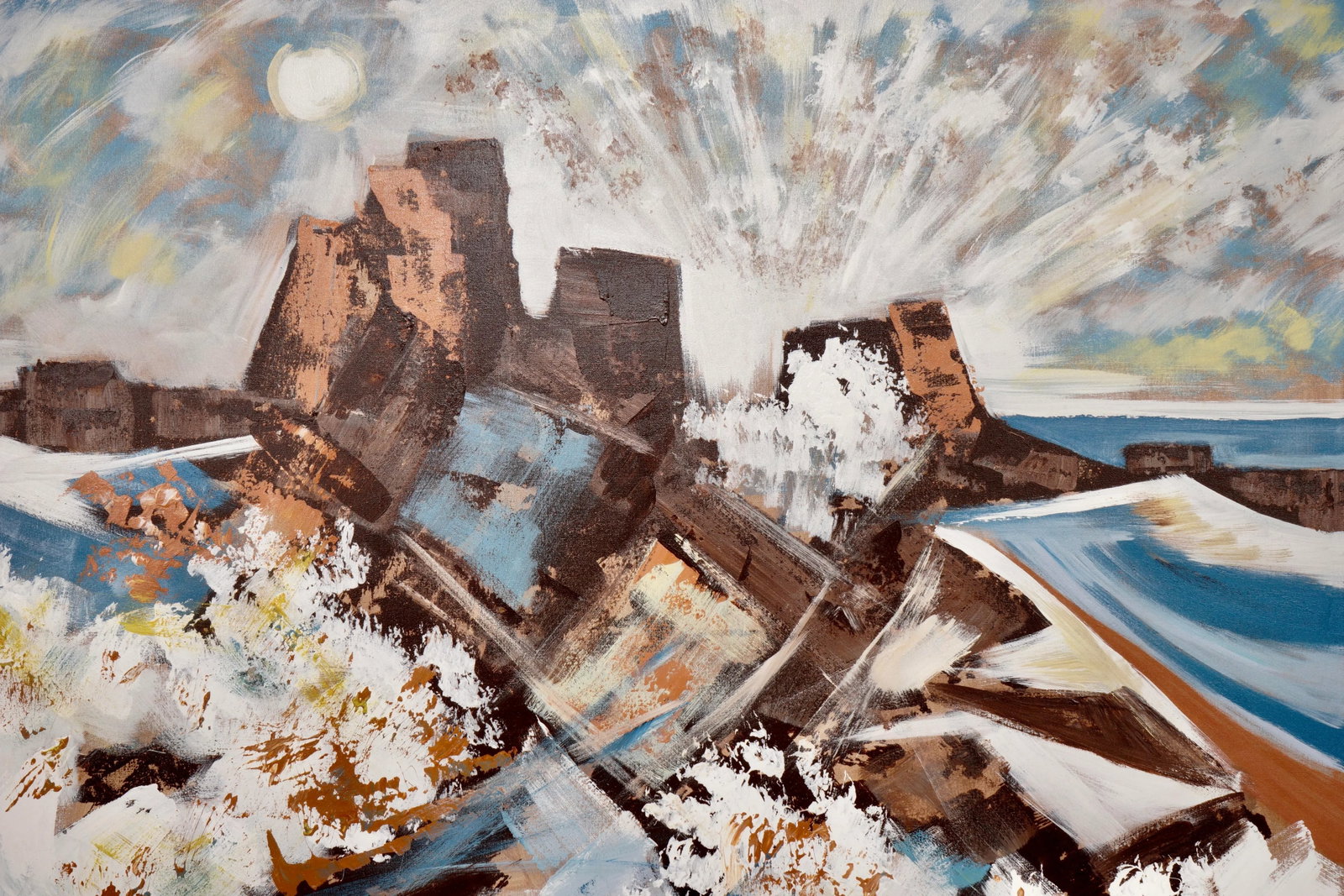 1970's Monumental Mountains Abstract Painting by Lee Reynolds - 5