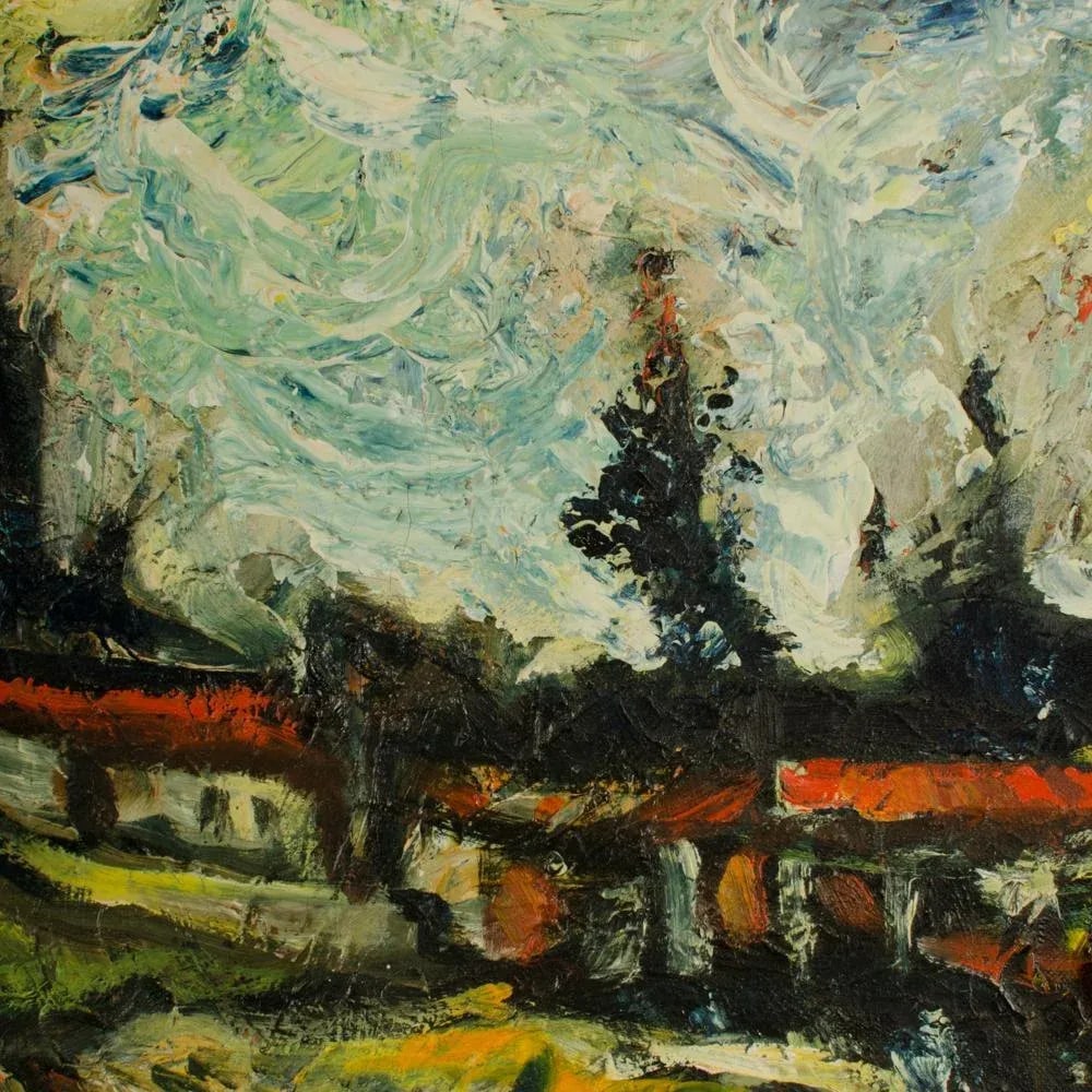 Carlos Lopez-Ruiz (Bolivian-American 1912 -1972) View of Funza. Landscape. - 5