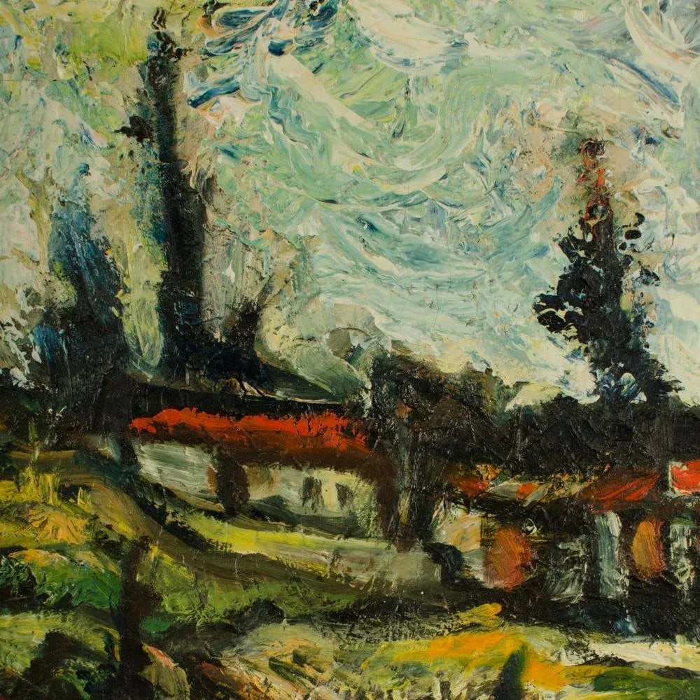 Carlos Lopez-Ruiz (Bolivian-American 1912 -1972) View of Funza. Landscape. - 9