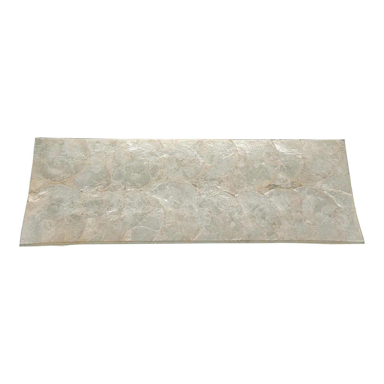 Vintage Glass and Capiz Shell Long Tray: Vintage Glass and Capiz Shell Long Tray Condition: Alterations: Original Condition Unaltered Imperfections: Some Imperfections Condition Notes: Age, Vintage Materials & Techniques: Glass, Shell