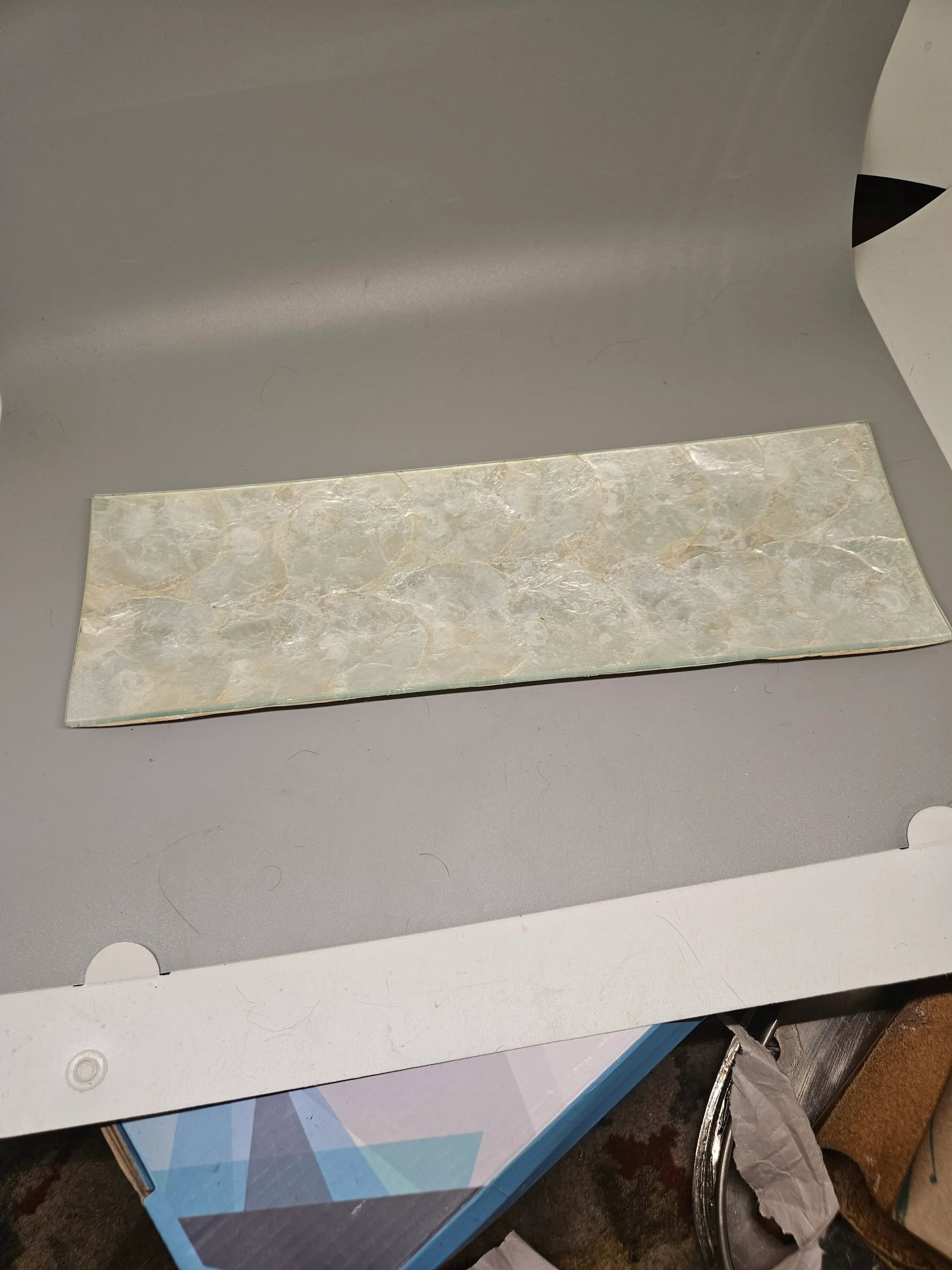 Vintage Glass and Capiz Shell Long Tray - 2