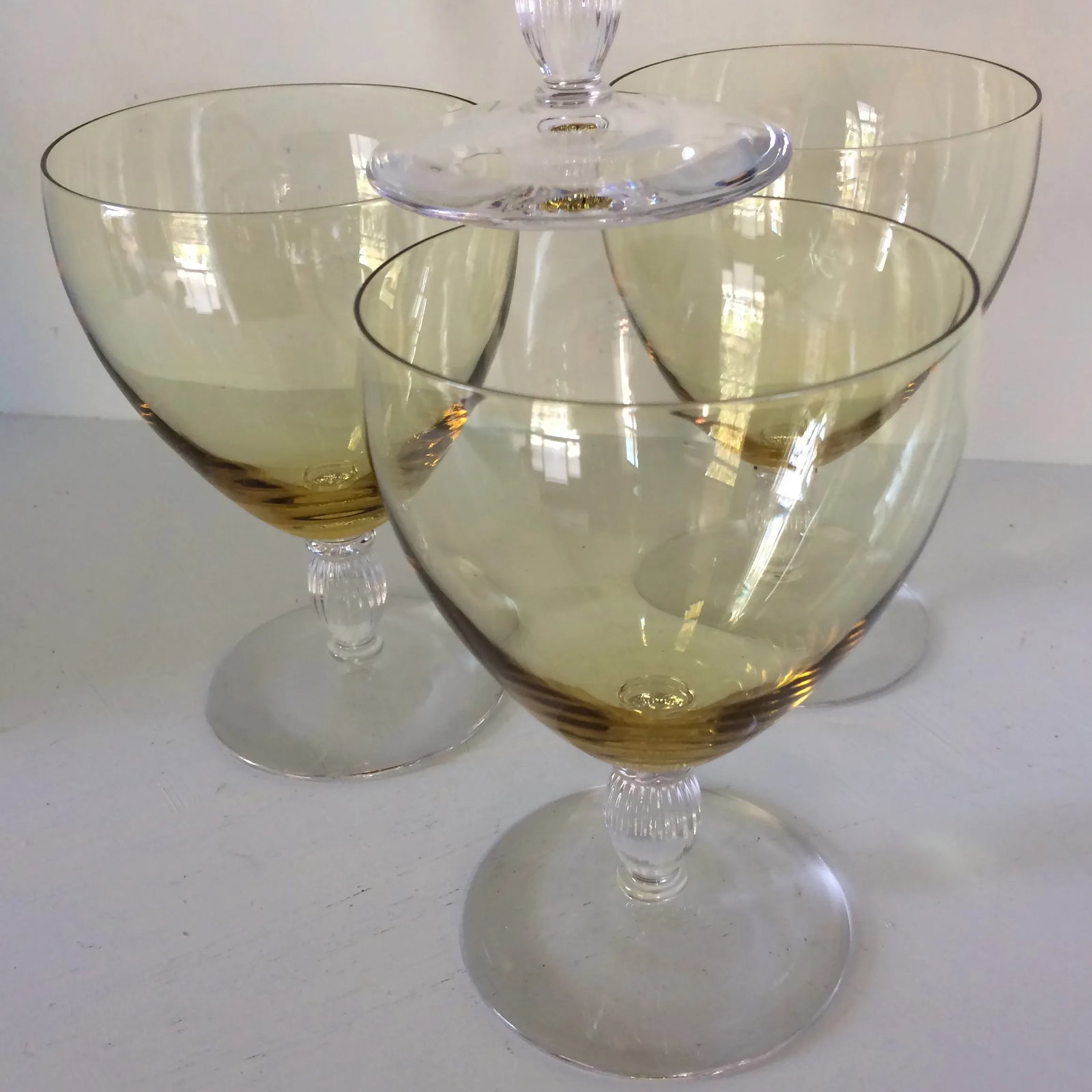 Canary Yellow Crystal Water/Wine Goblets - Set of 4 - 10