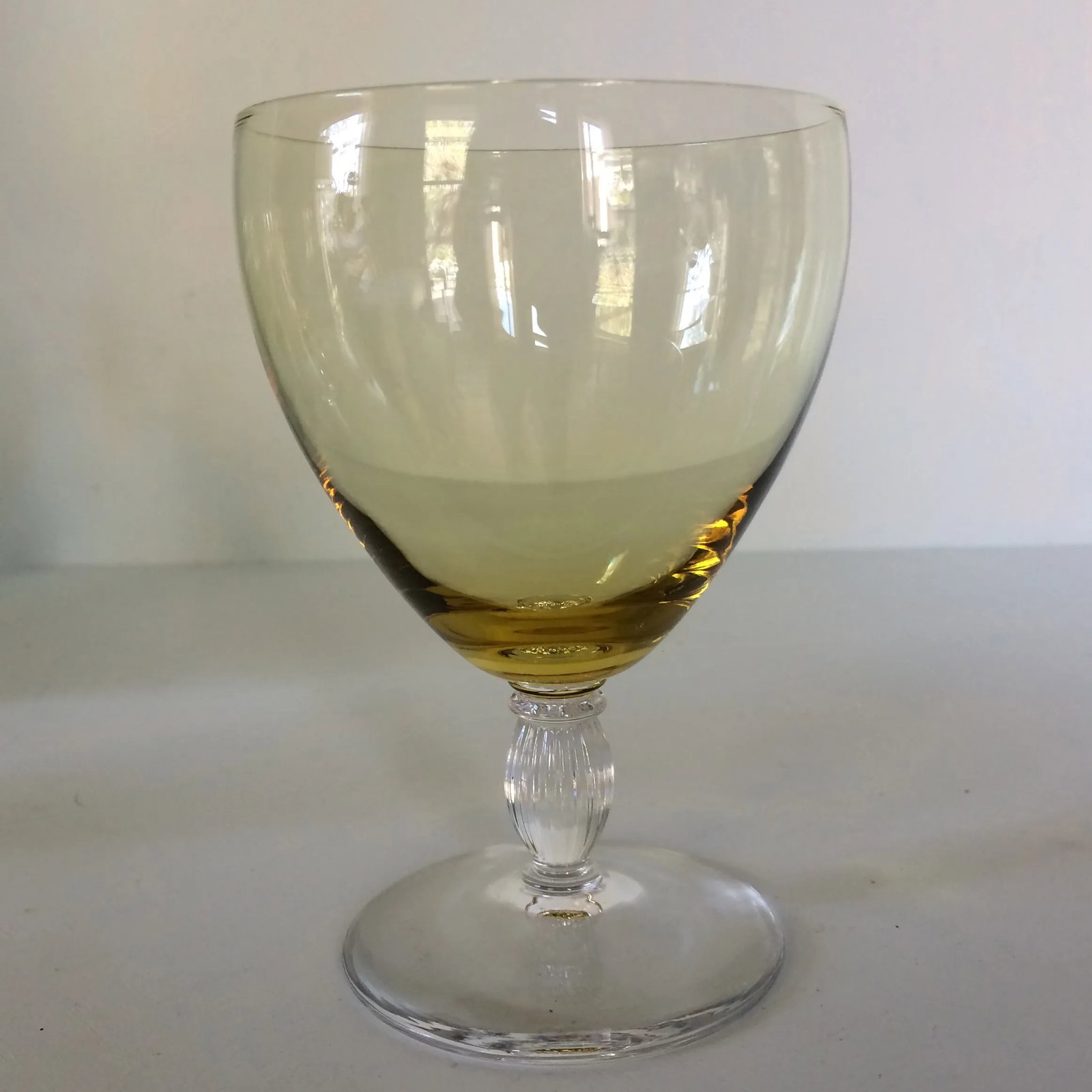 Canary Yellow Crystal Water/Wine Goblets - Set of 4 - 2