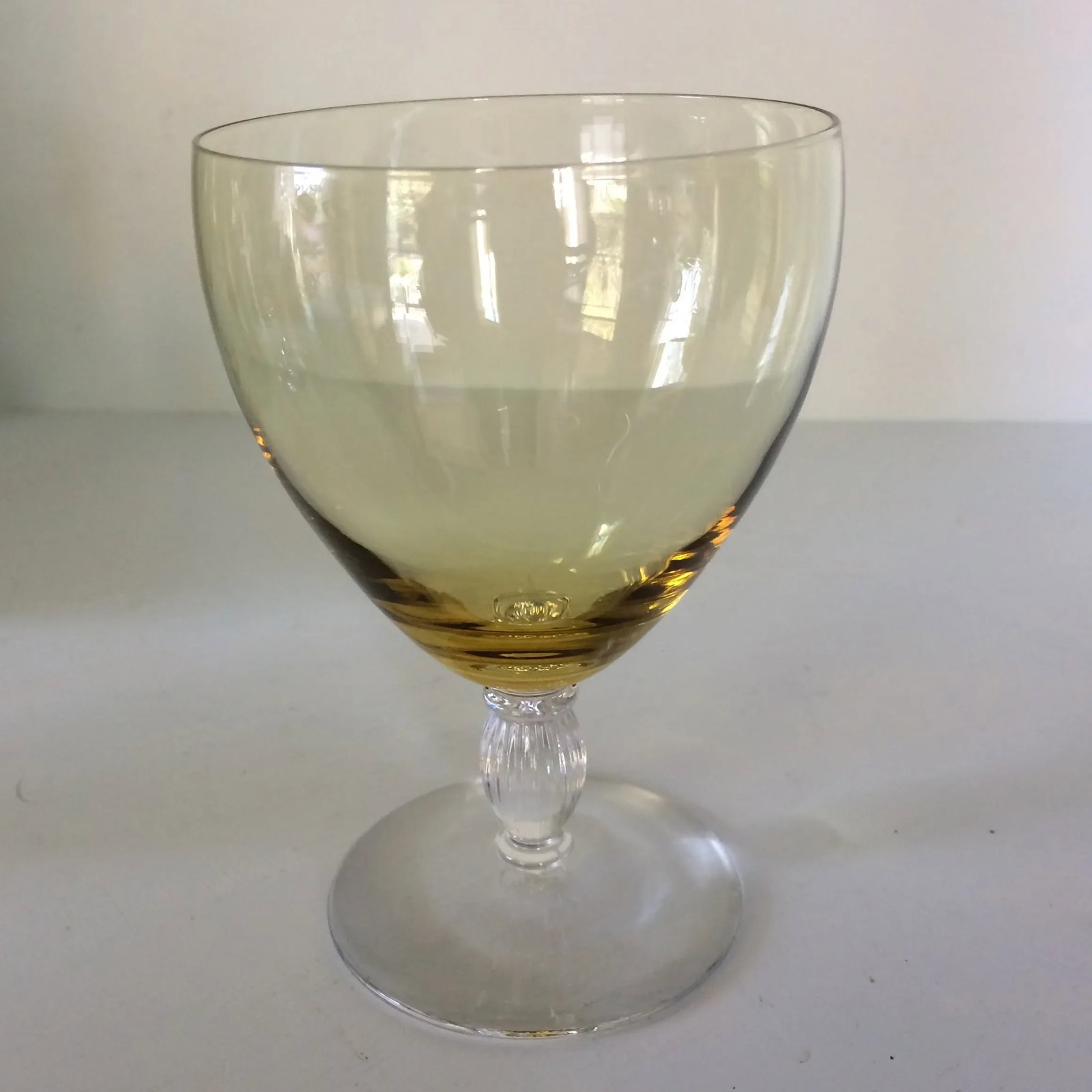 Canary Yellow Crystal Water/Wine Goblets - Set of 4 - 4