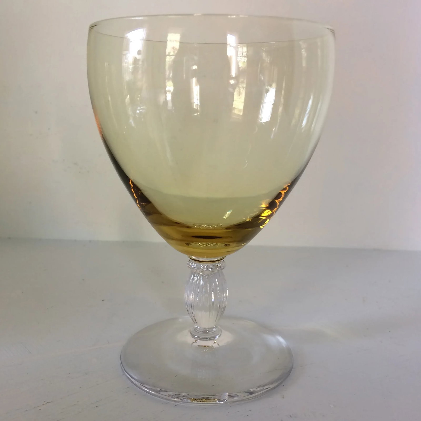 Canary Yellow Crystal Water/Wine Goblets - Set of 4 - 5