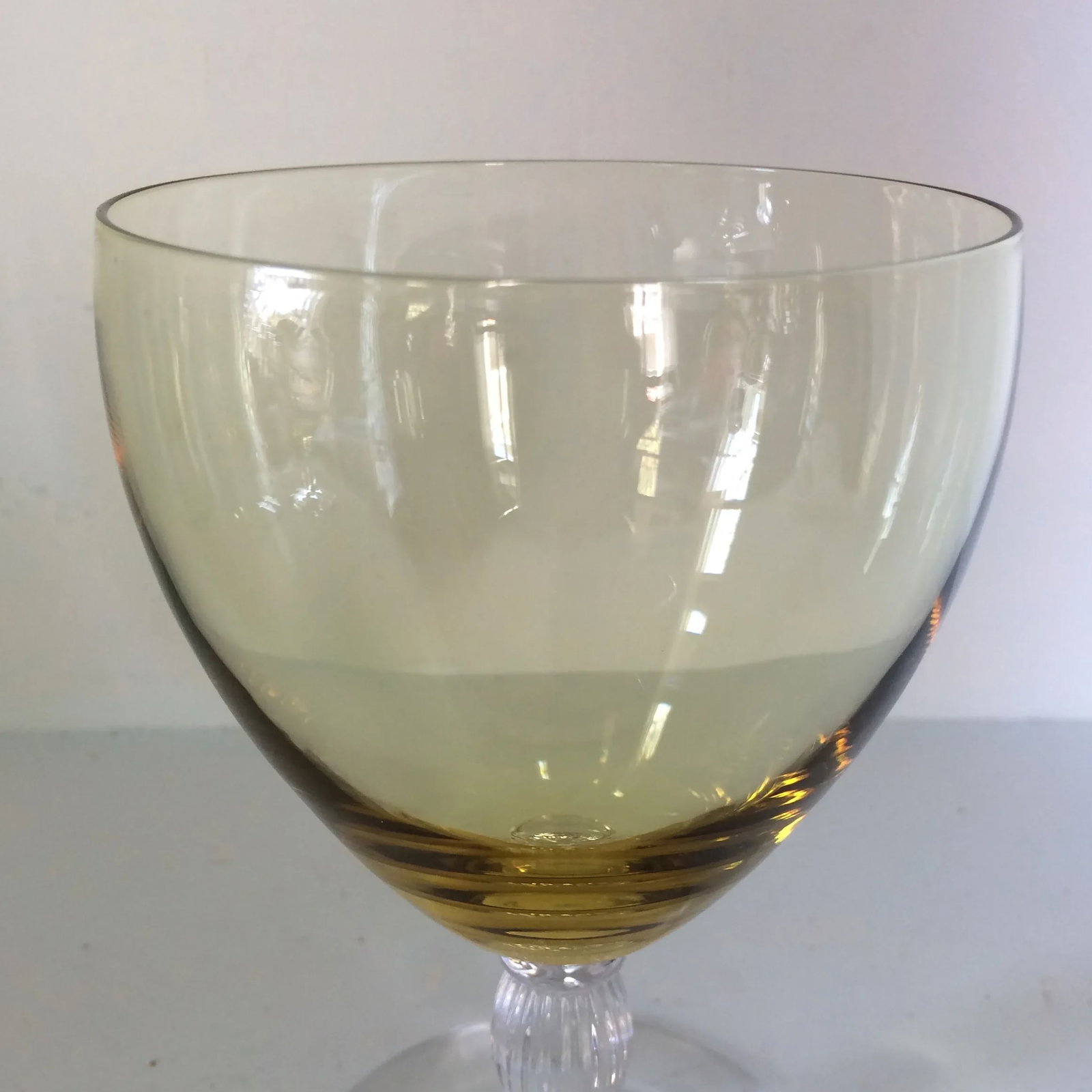 Canary Yellow Crystal Water/Wine Goblets - Set of 4 - 9