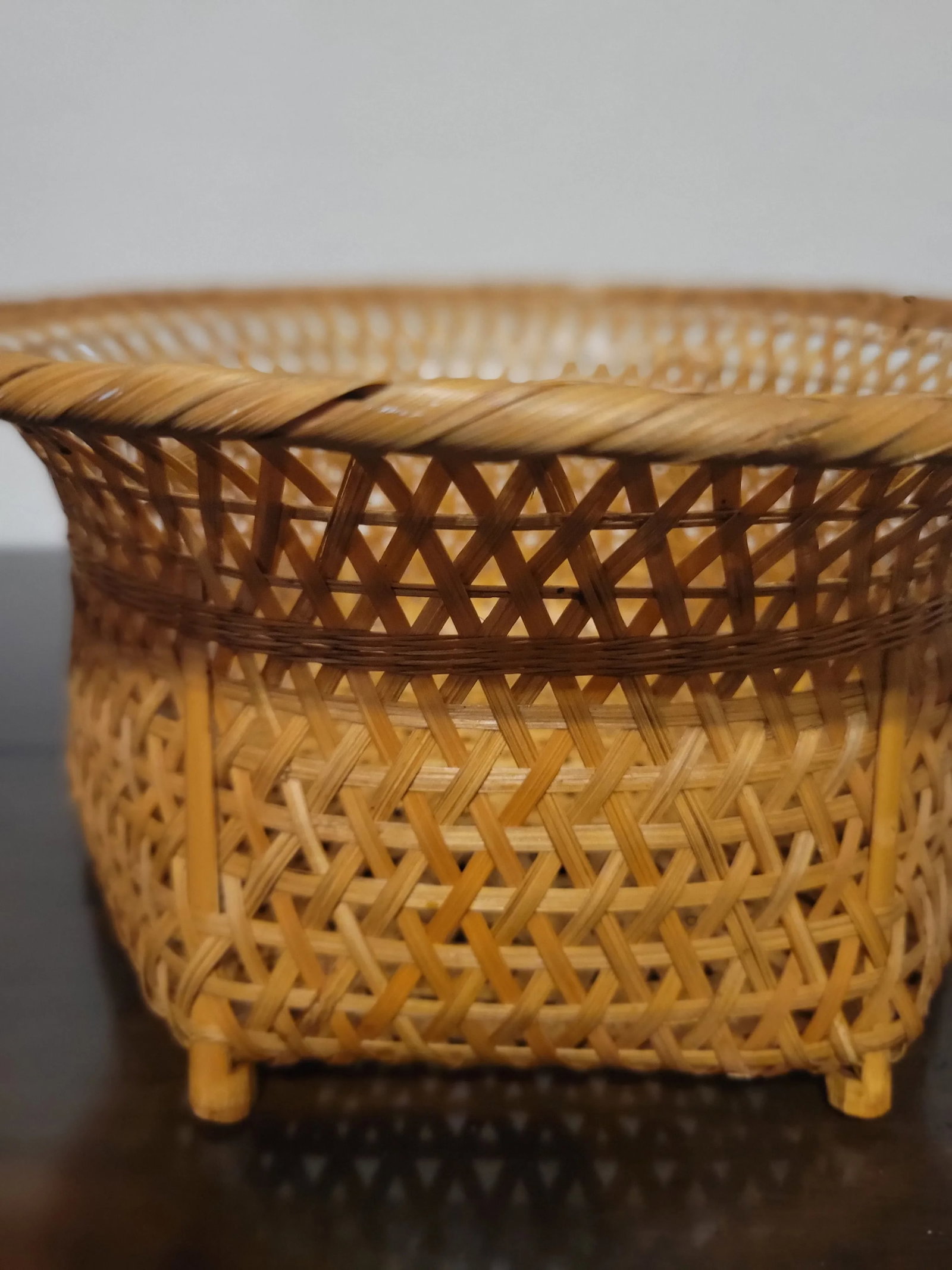 Vintage Small Bamboo Basket - 2