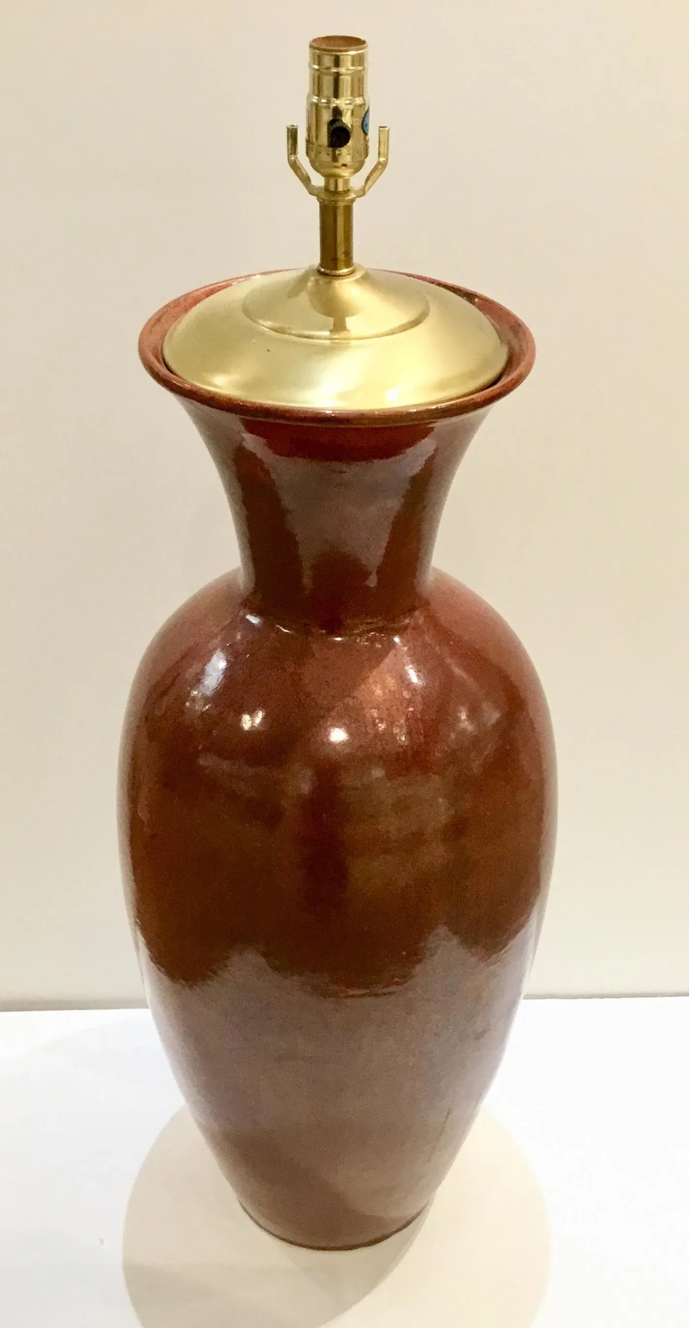 Tall Transitional Cinnabar Glaze Lamp - 2