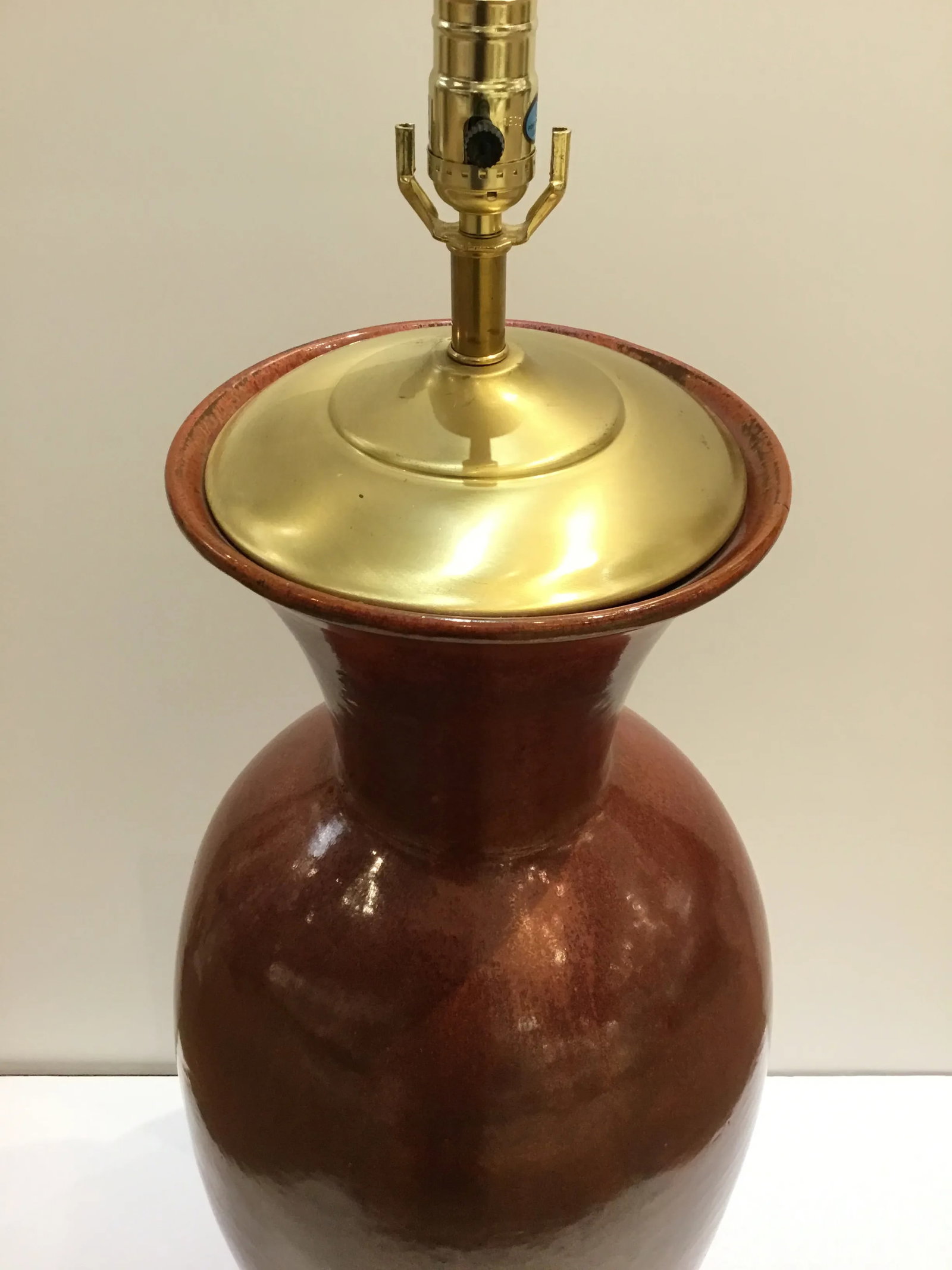 Tall Transitional Cinnabar Glaze Lamp - 3