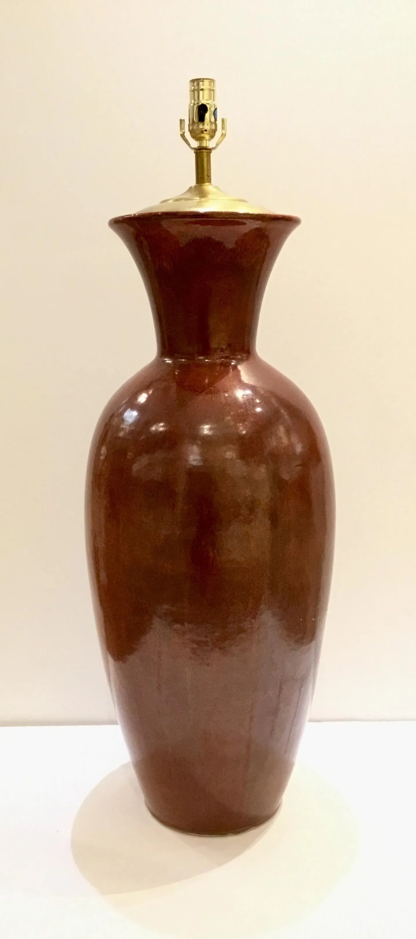 Tall Transitional Cinnabar Glaze Lamp - 5