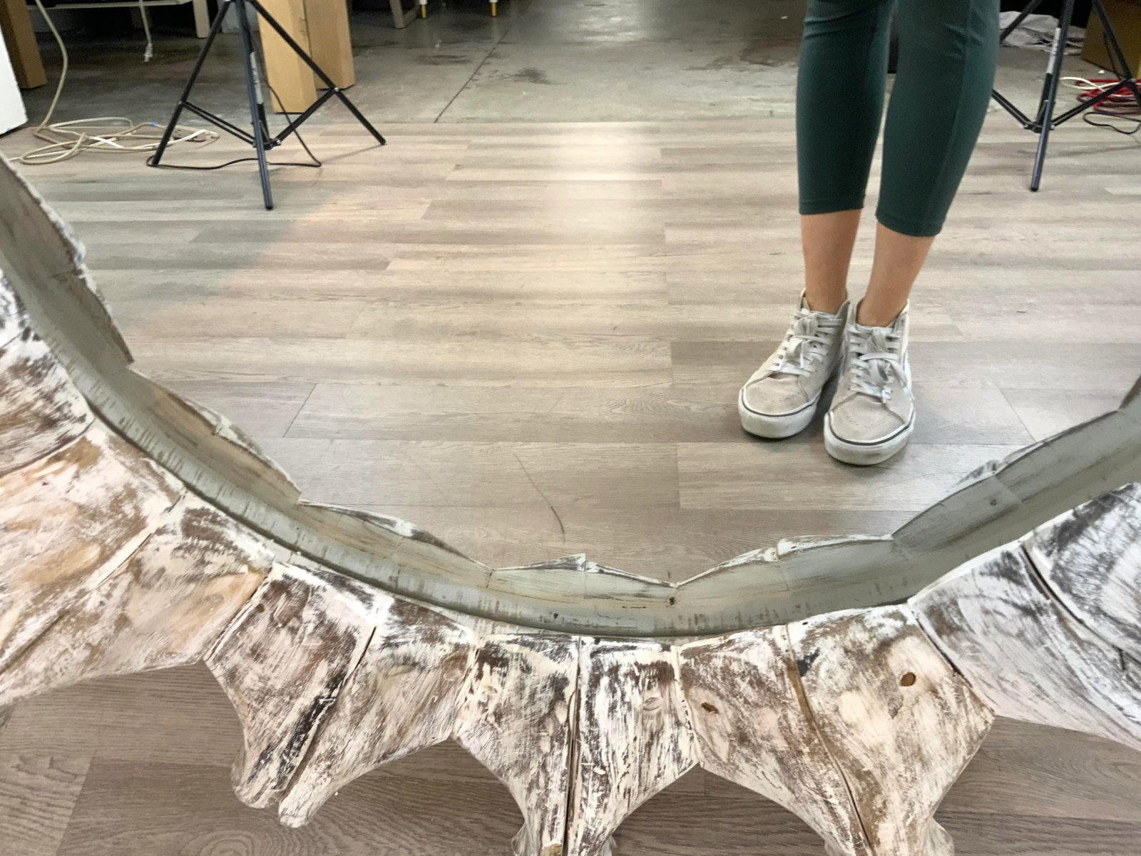 Currey & Co. Organic Modern White Washed Starburst Wall Mirror - 5